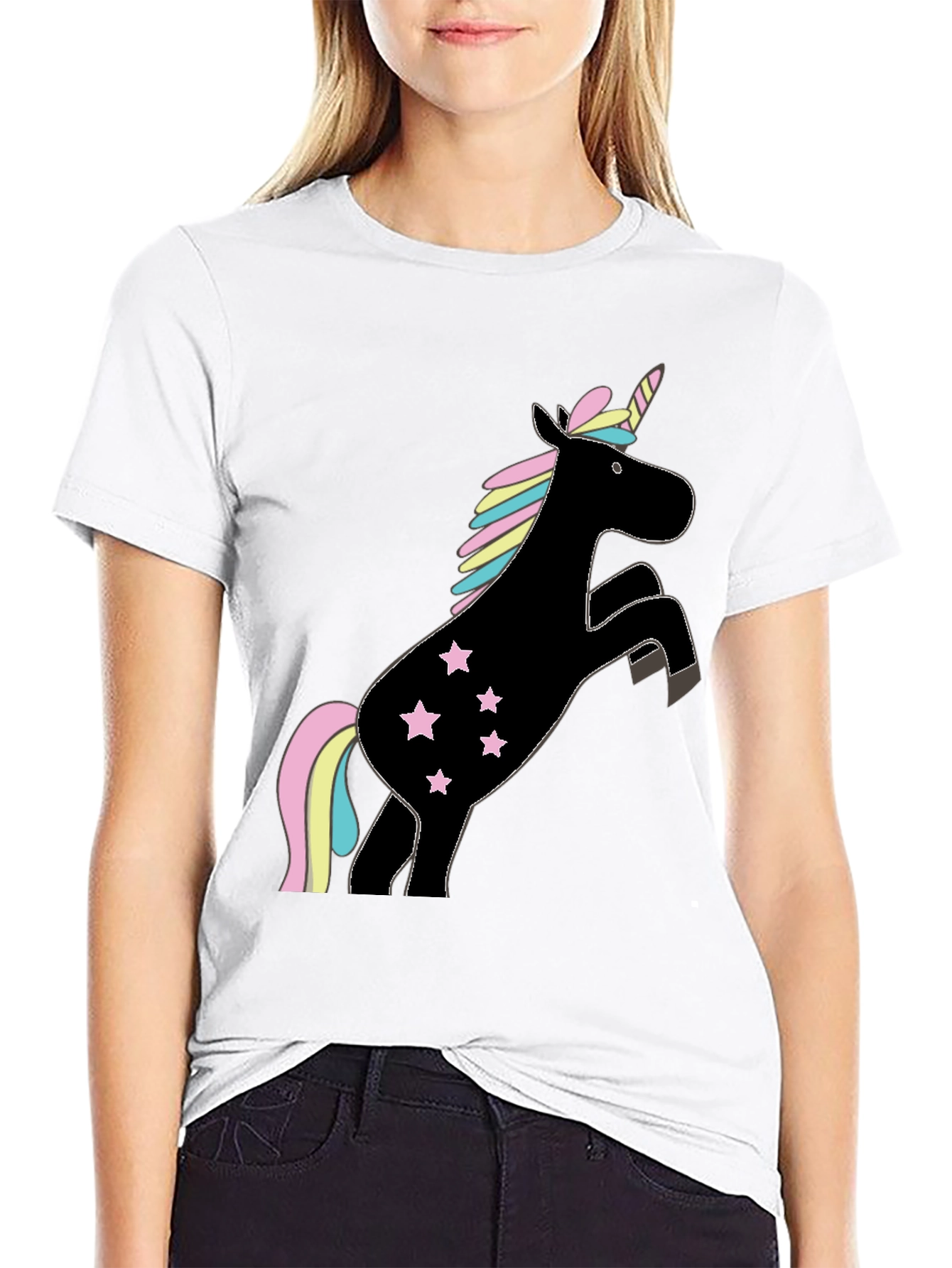 Unicorn Stars Black T-Shirt
