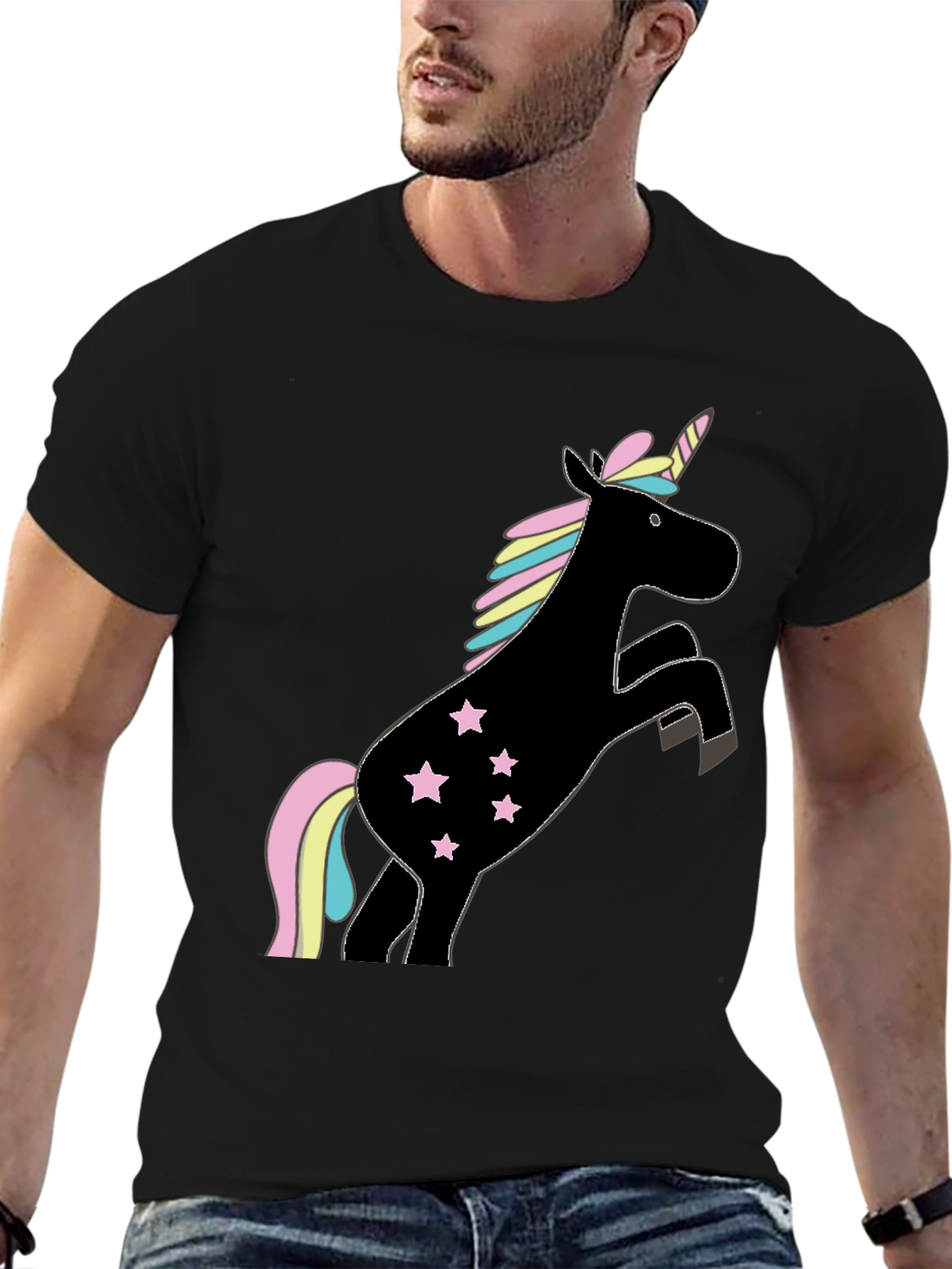 Unicorn Stars Black T-Shirt