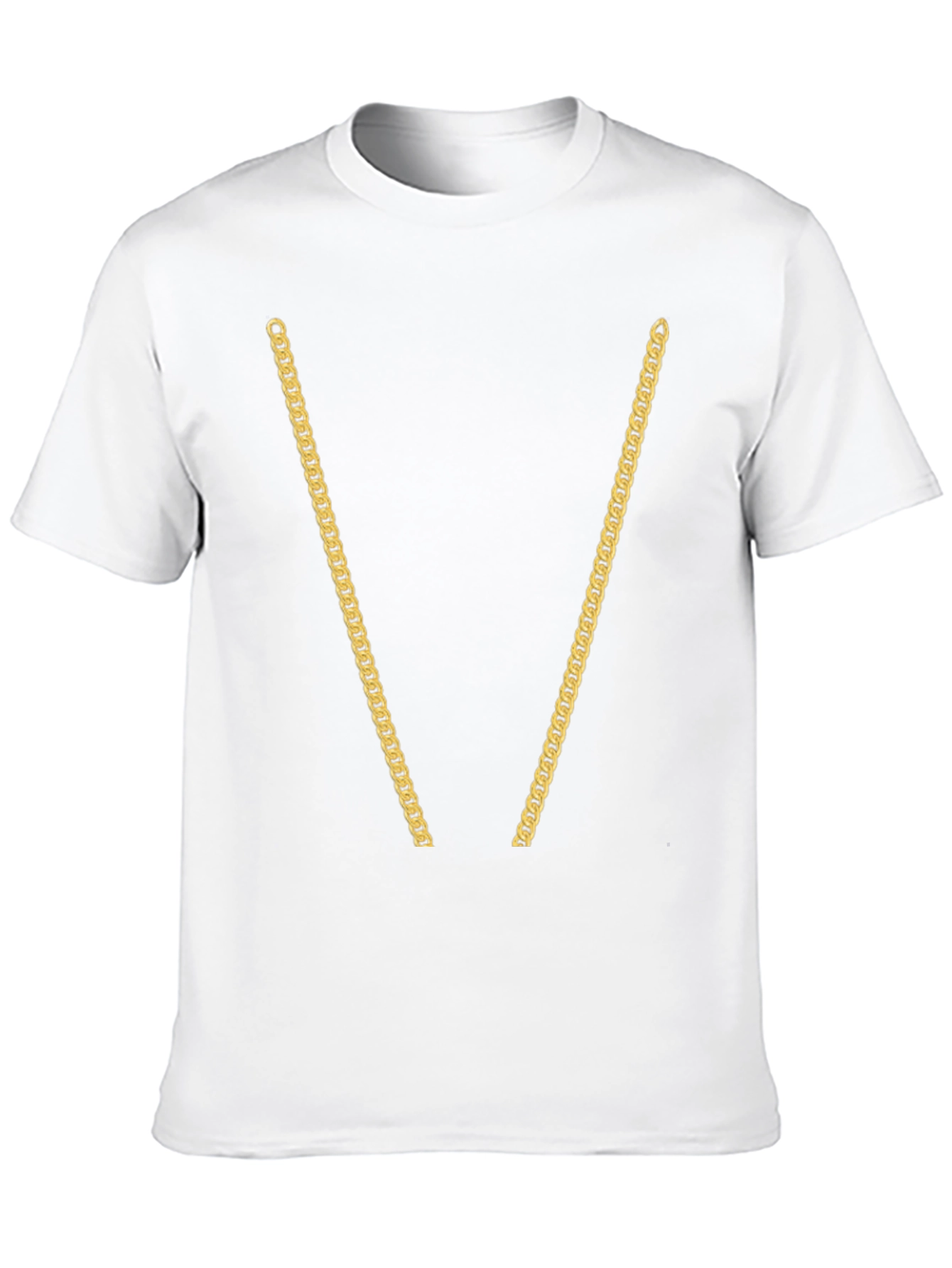 Gold Chain Print Black T-Shirt