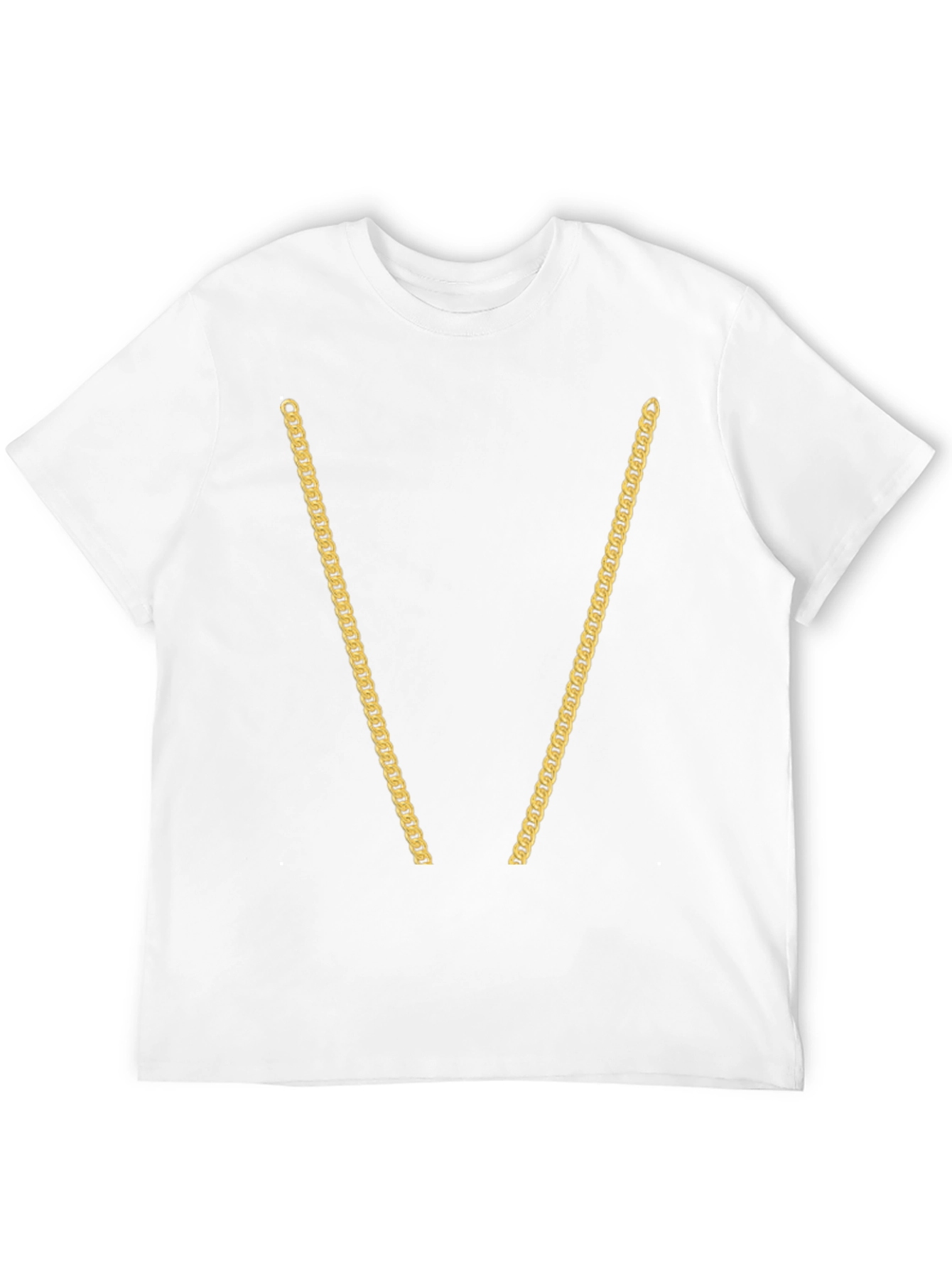 Gold Chain Print Black T-Shirt