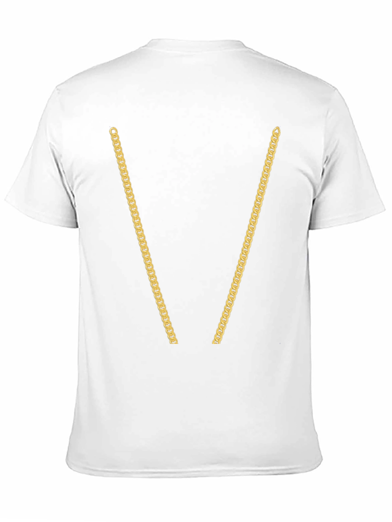 Gold Chain Print Black T-Shirt