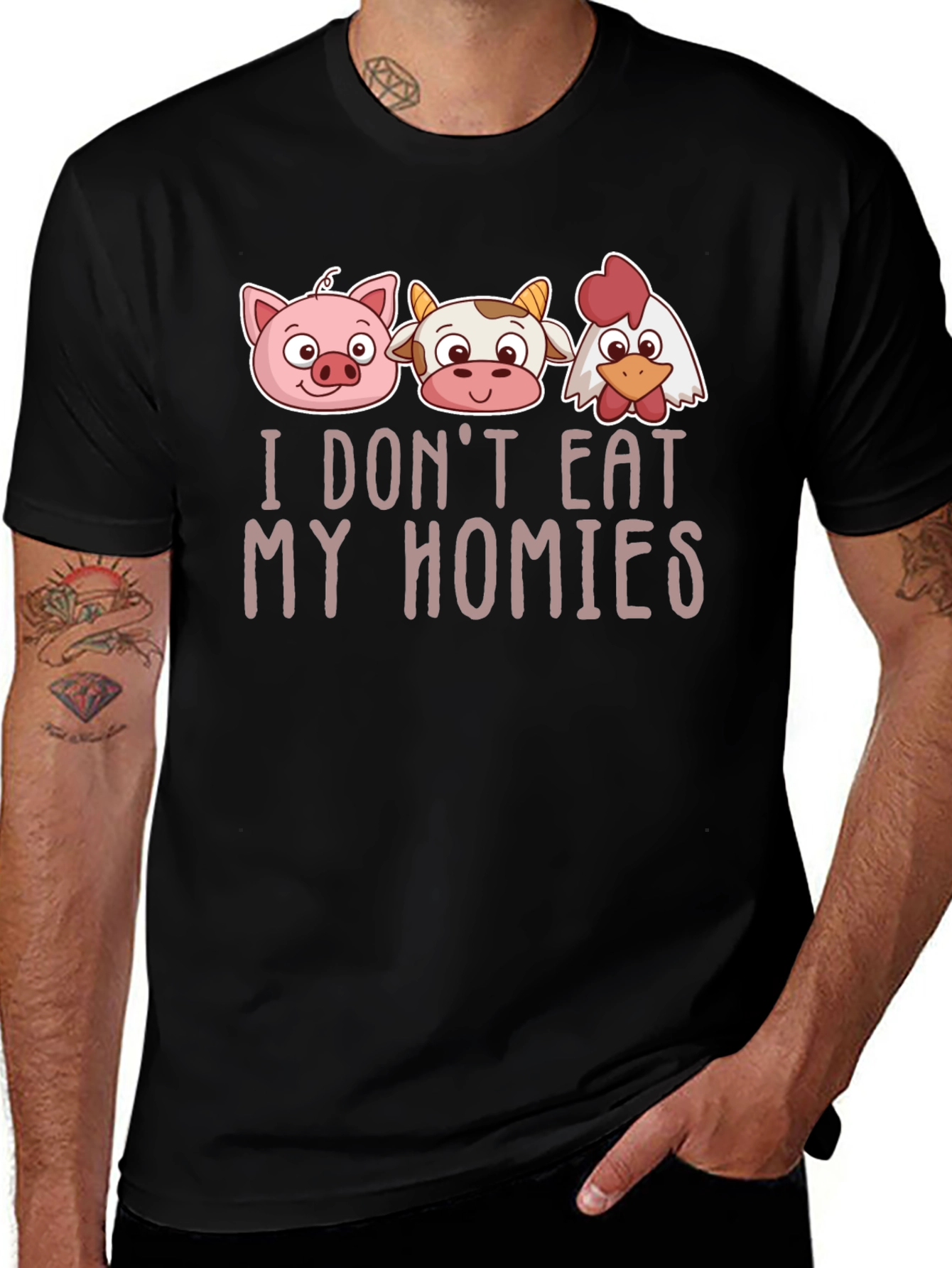 Vegan Graphic Tee - I Dont Eat My Homies