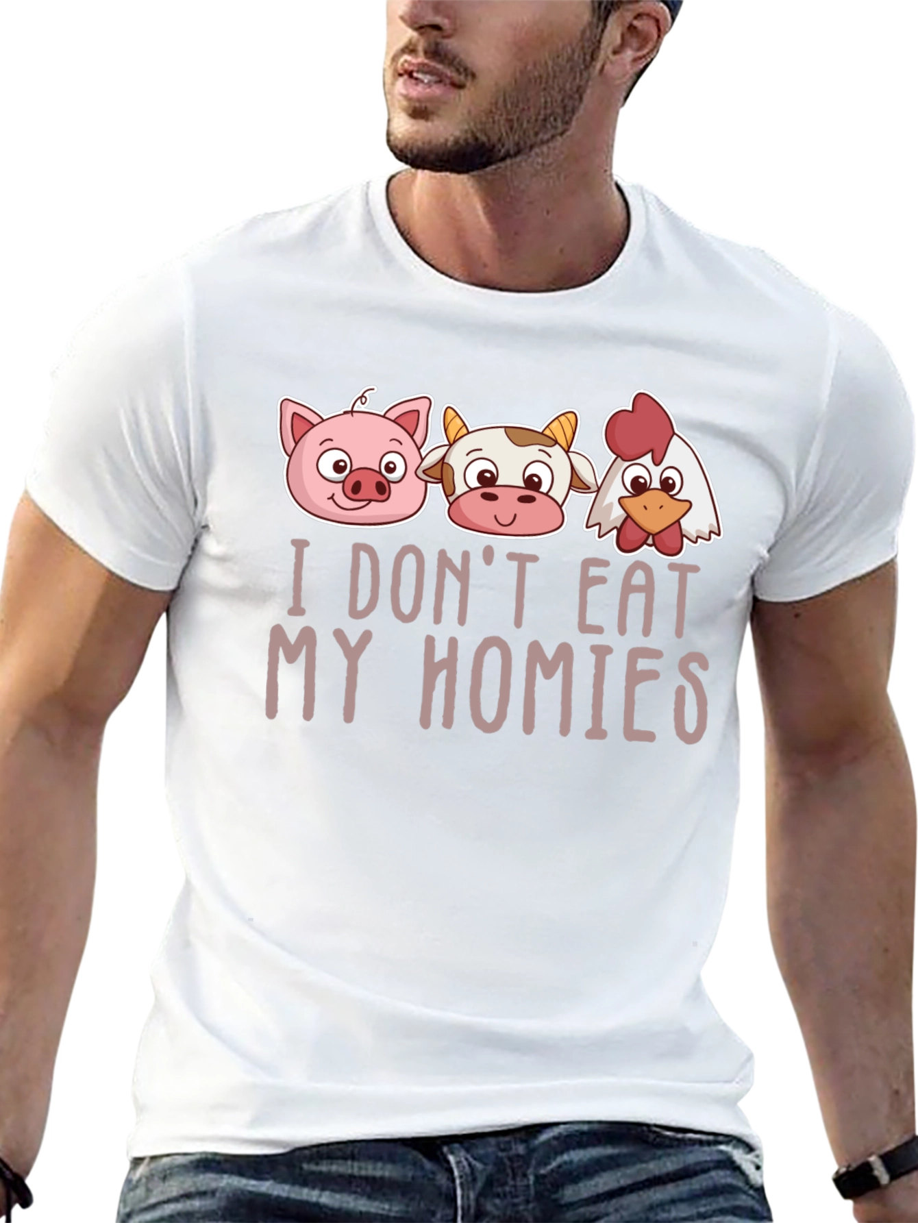 Vegan Graphic Tee - I Dont Eat My Homies