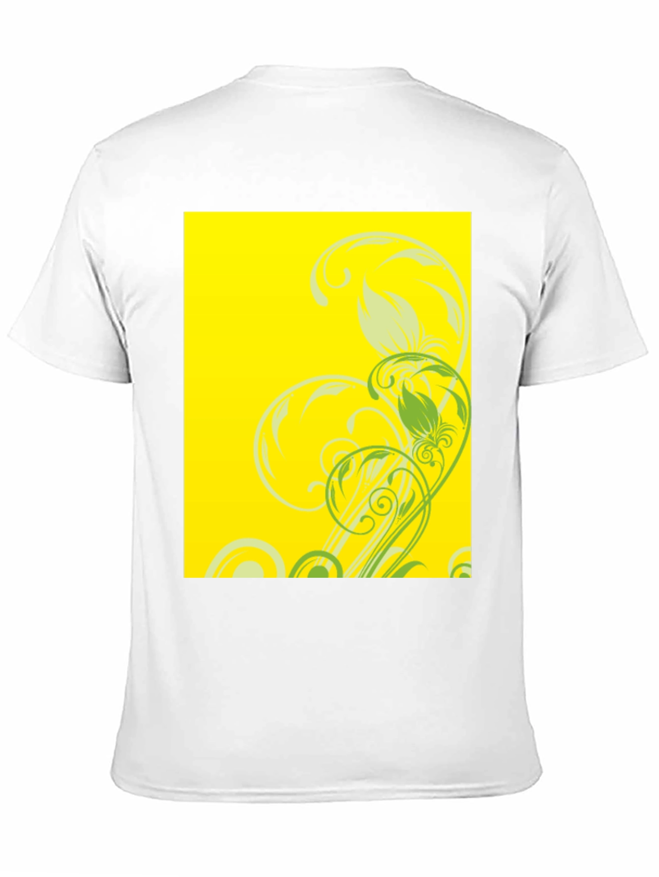Black Tee with Floral Yellow Graphic Print