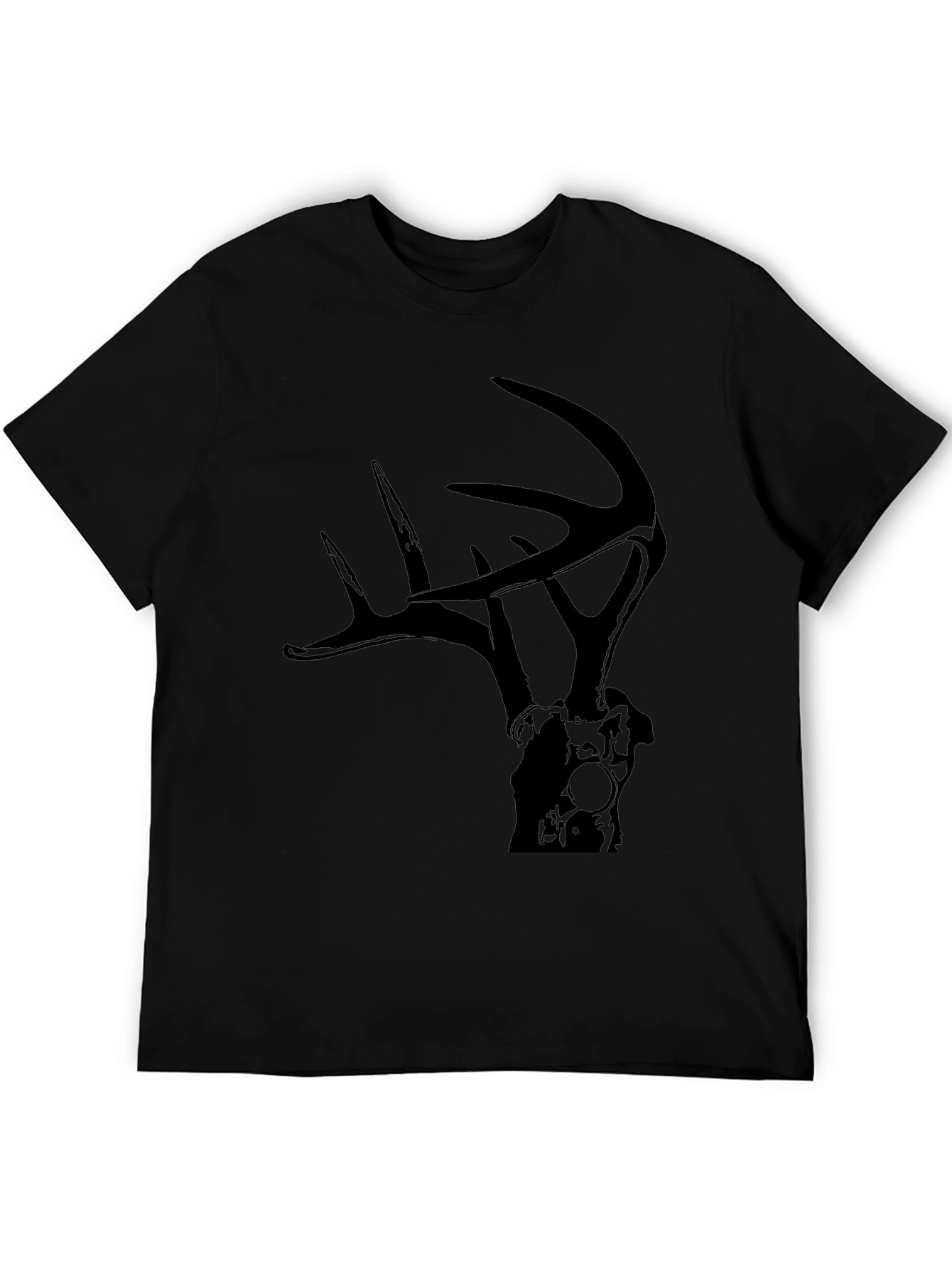Deer Antler Graphic Tee - Black