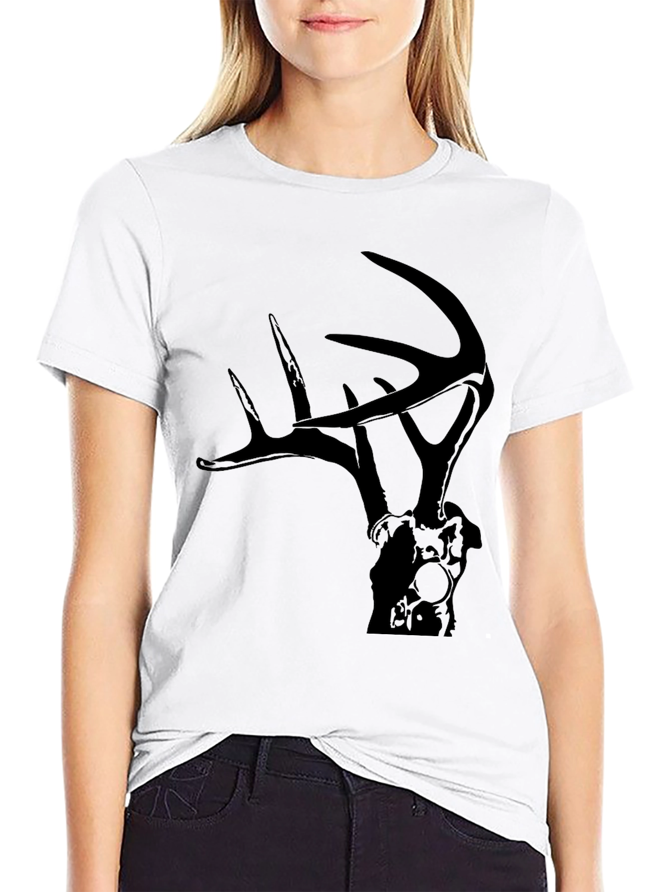 Deer Antler Graphic Tee - Black