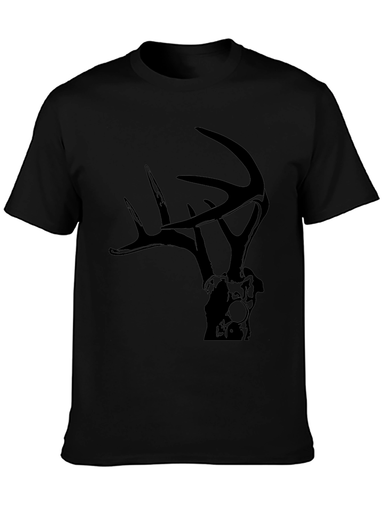 Deer Antler Graphic Tee - Black