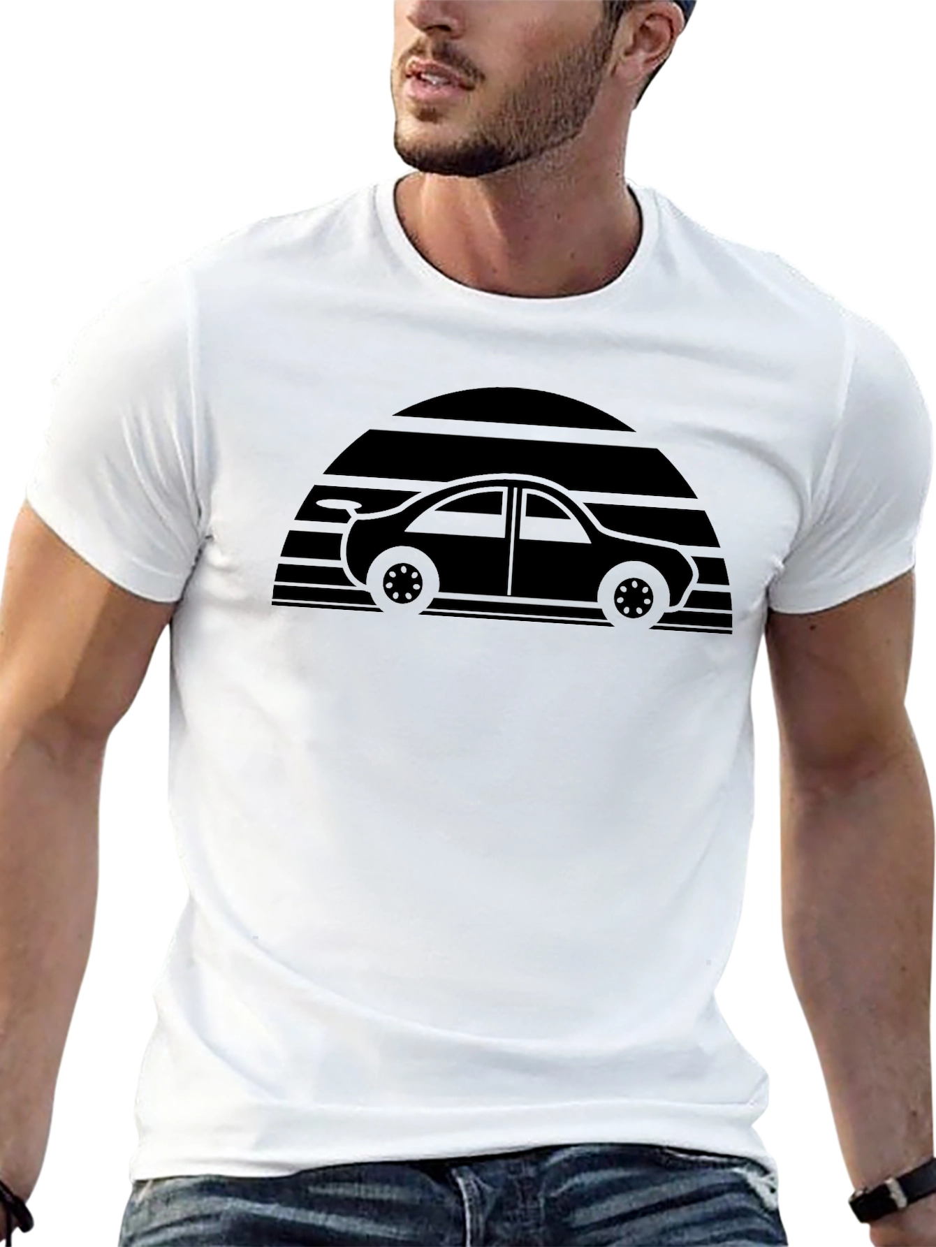 Retro Car T-Shirt - Sunset Design