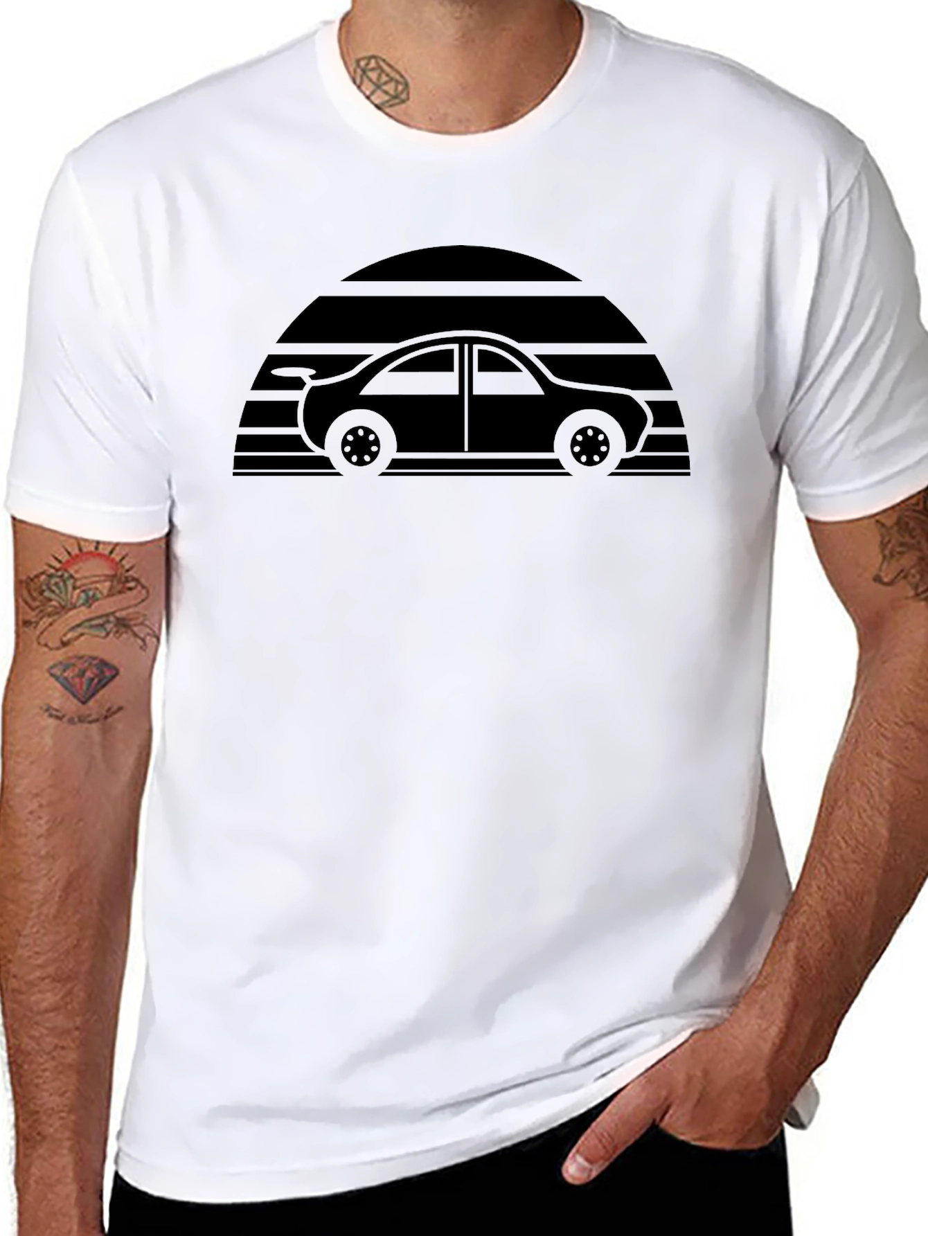 Retro Car T-Shirt - Sunset Design