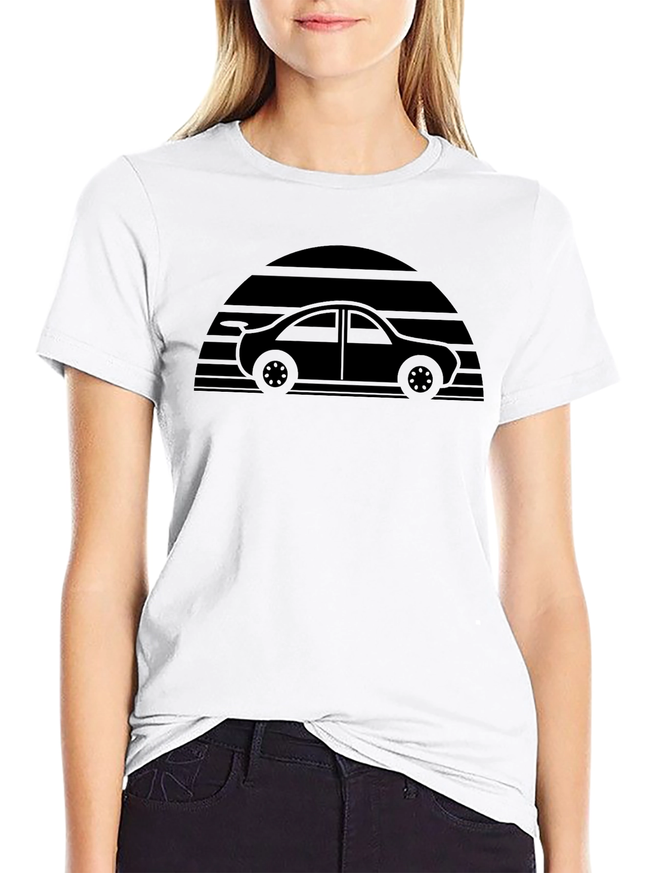 Retro Car T-Shirt - Sunset Design