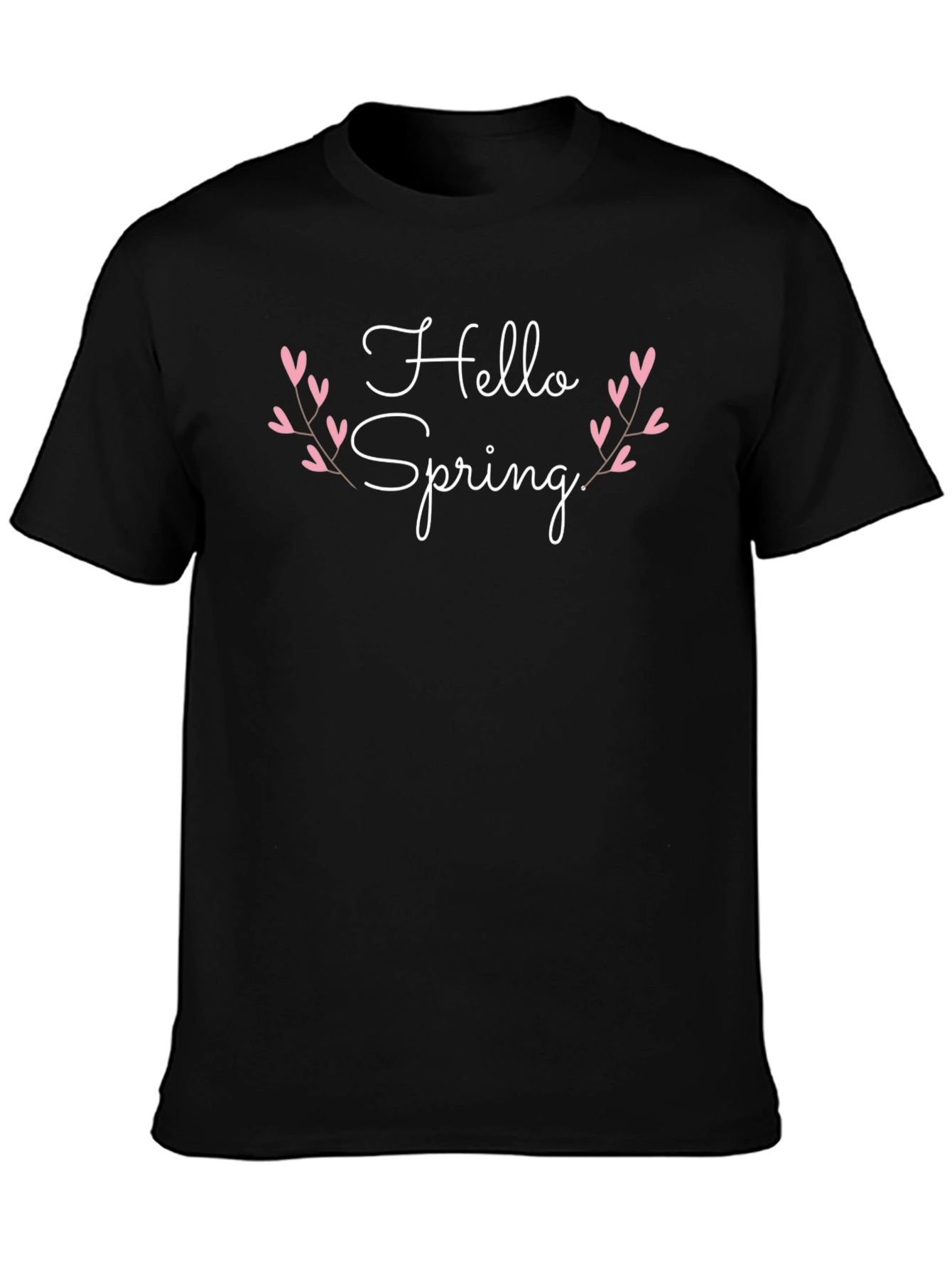 Hello Spring Black T-Shirt