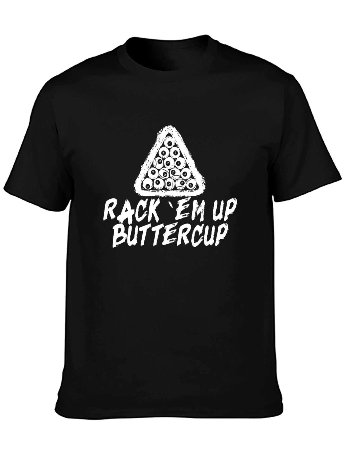 Rack Em Up Buttercup Black T-Shirt - Billiards