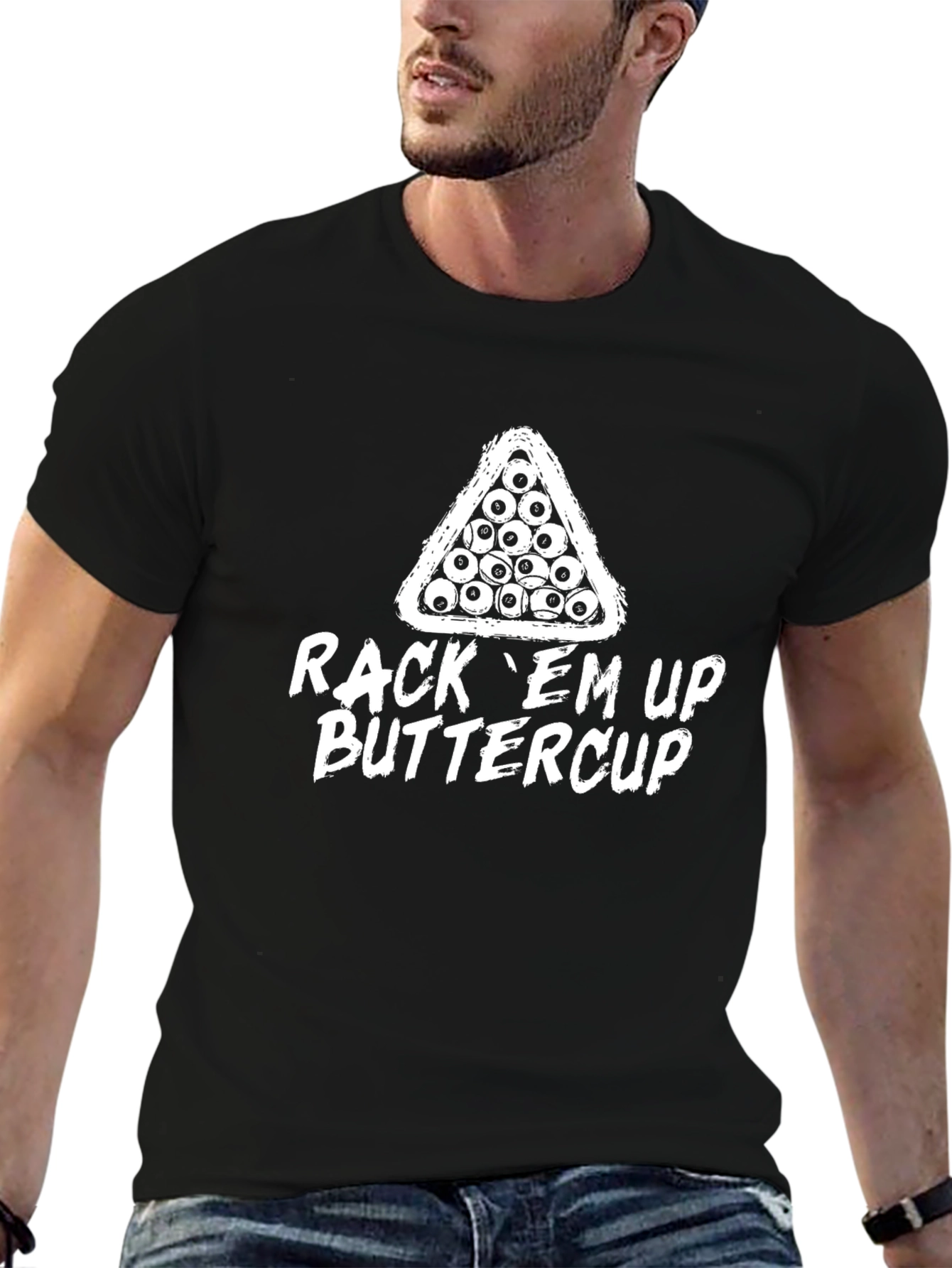 Rack Em Up Buttercup Black T-Shirt - Billiards