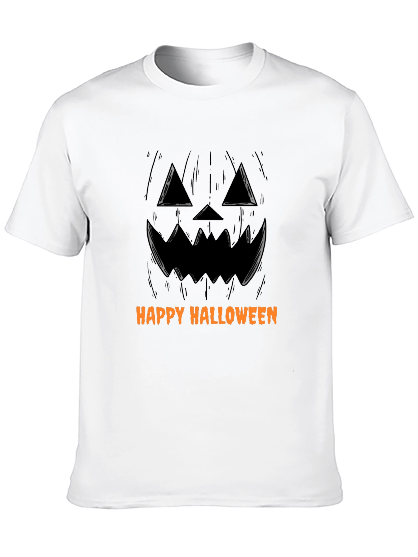 Happy Halloween Pumpkin Face Black T-Shirt