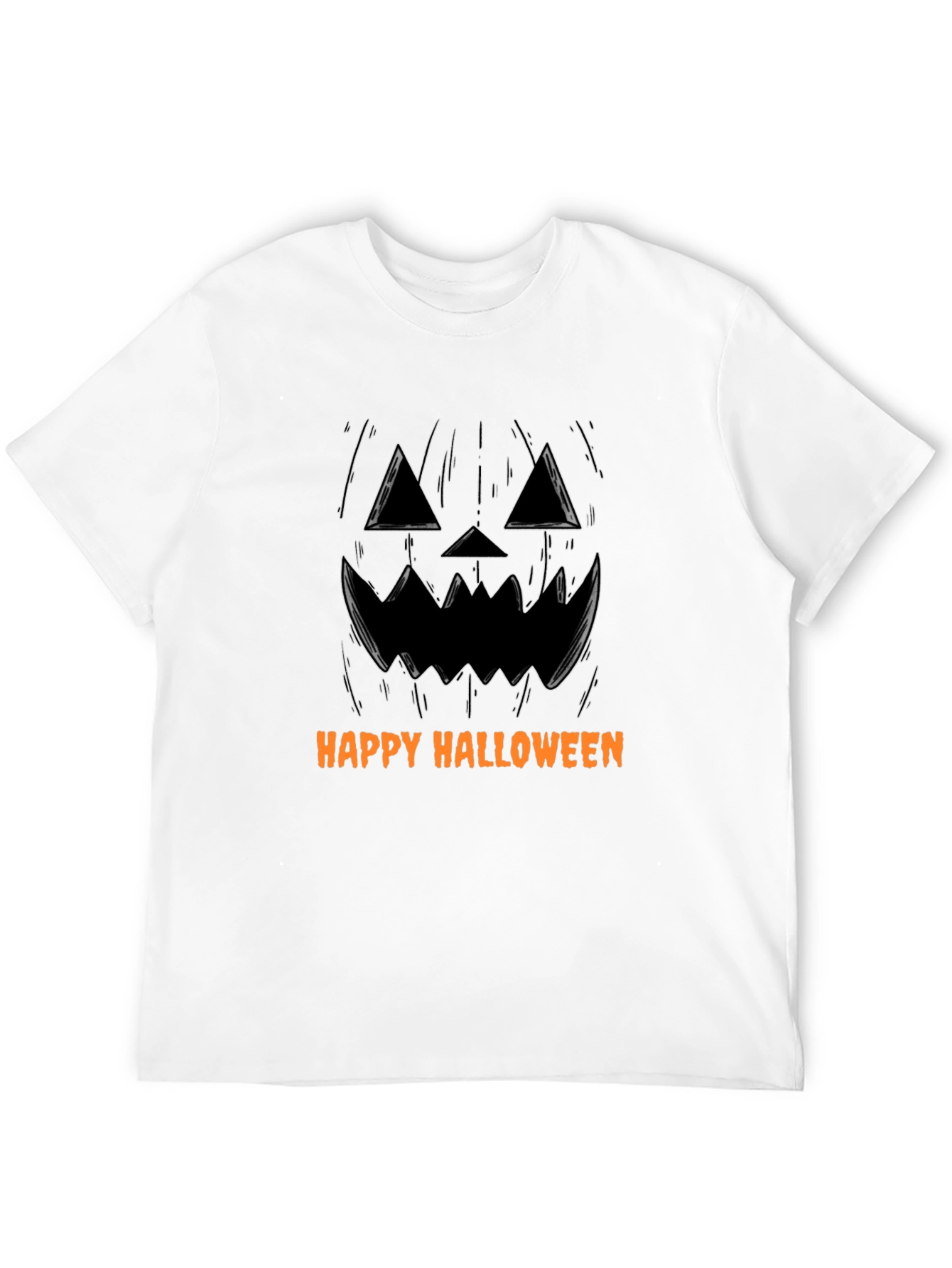 Happy Halloween Pumpkin Face Black T-Shirt