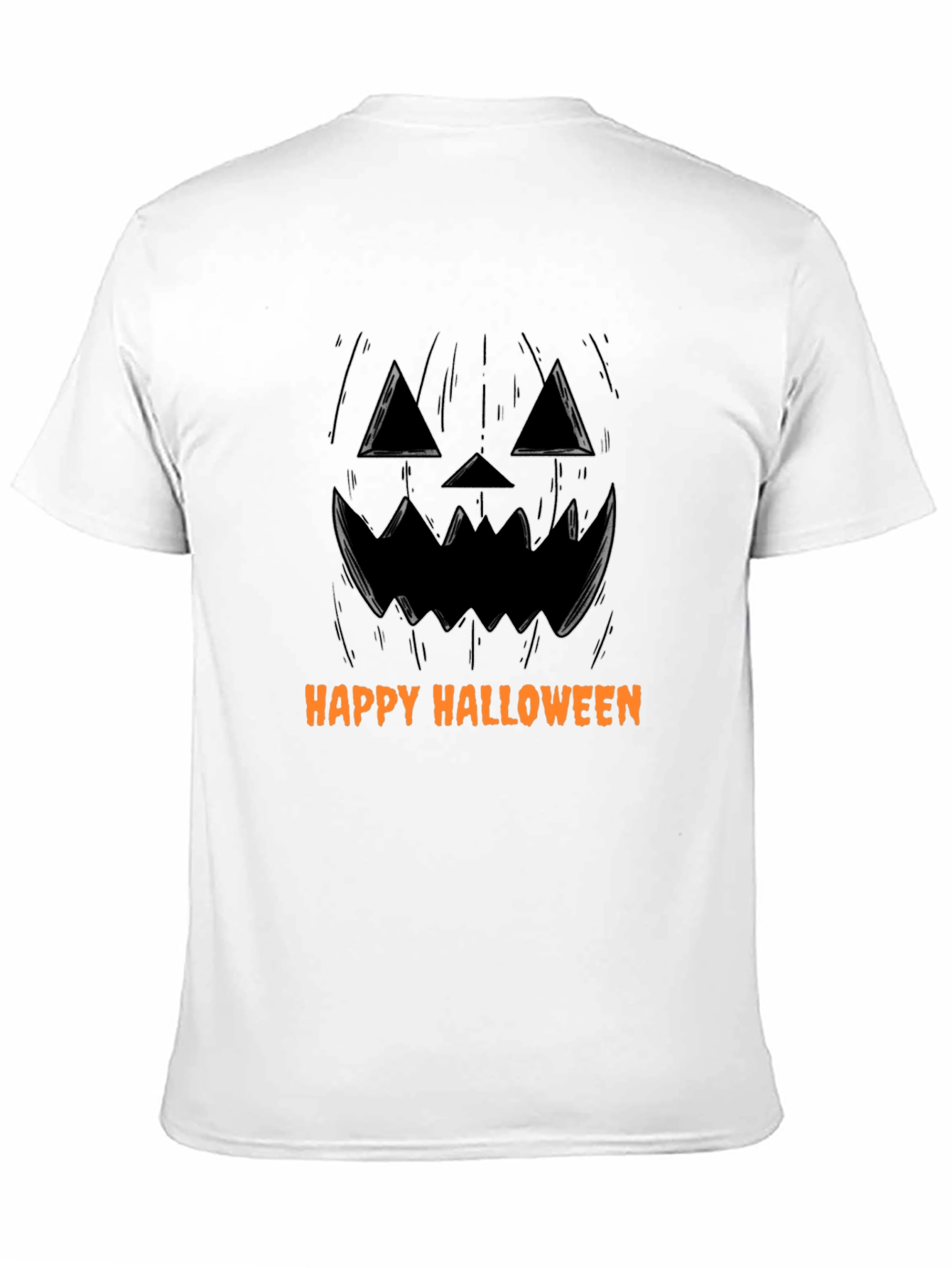 Happy Halloween Pumpkin Face Black T-Shirt