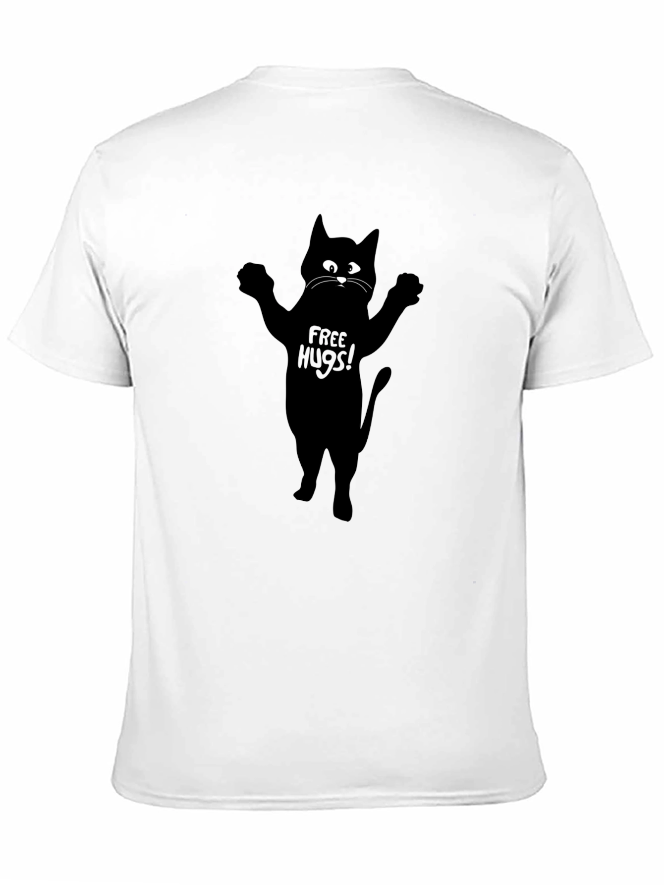 Free Hugs Cat T-Shirt - Black