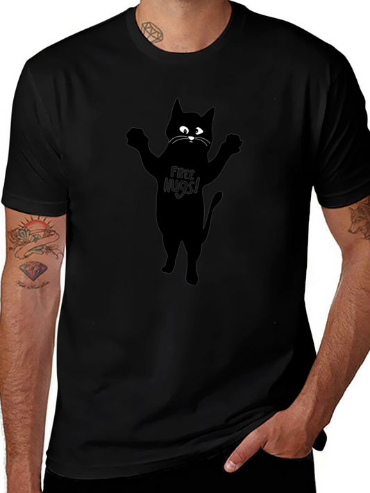 Free Hugs Cat T-Shirt - Black