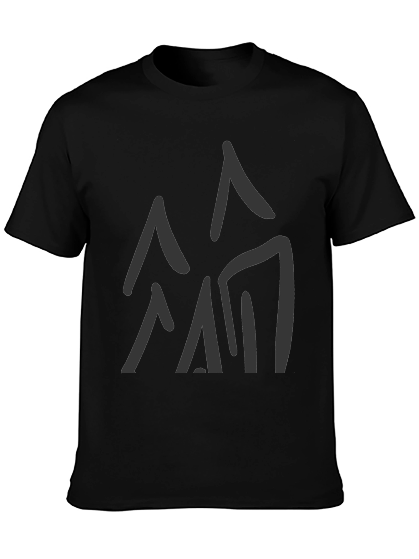 Abstract Mountain Graphic Tee - Black