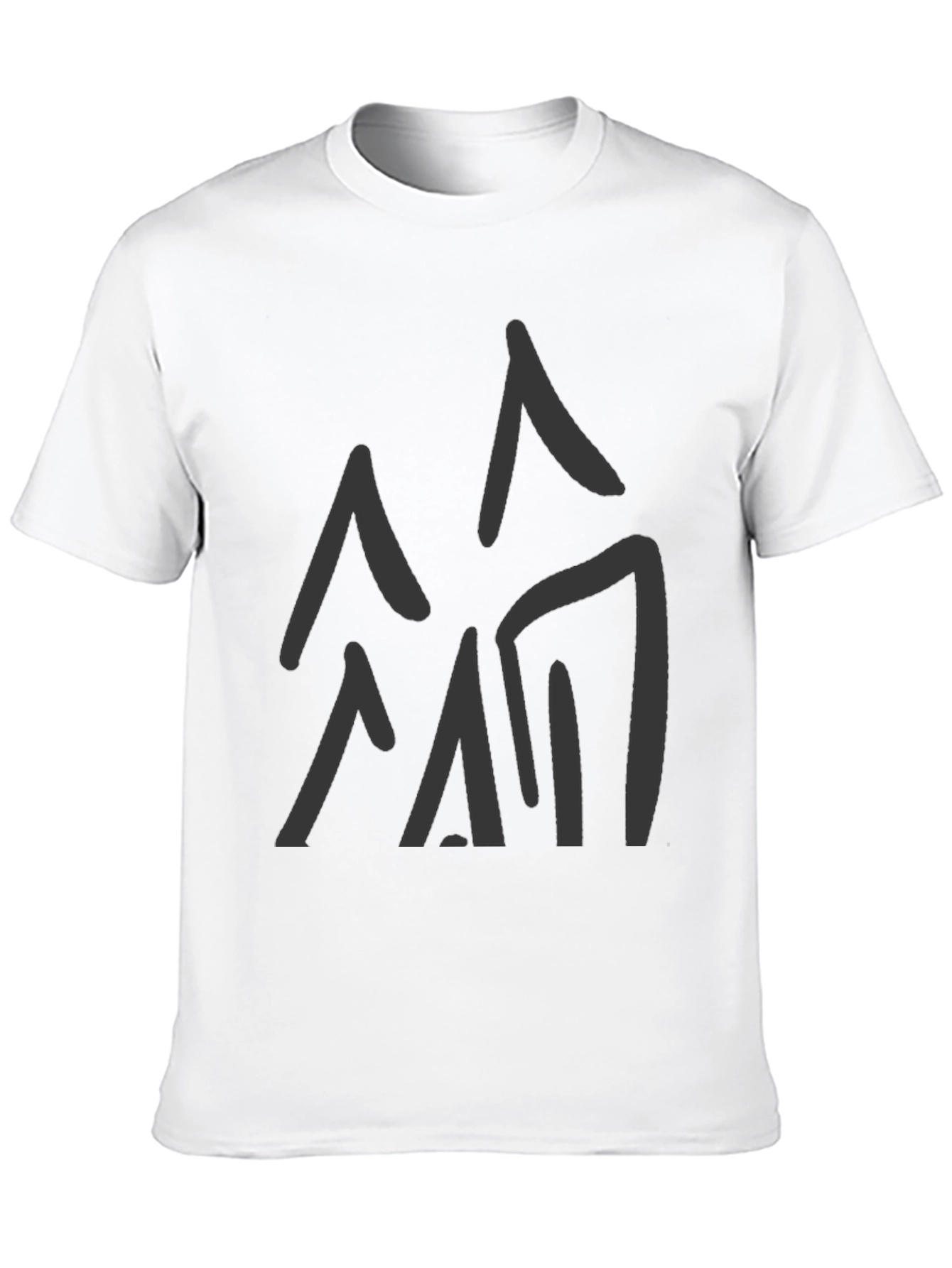 Abstract Mountain Graphic Tee - Black