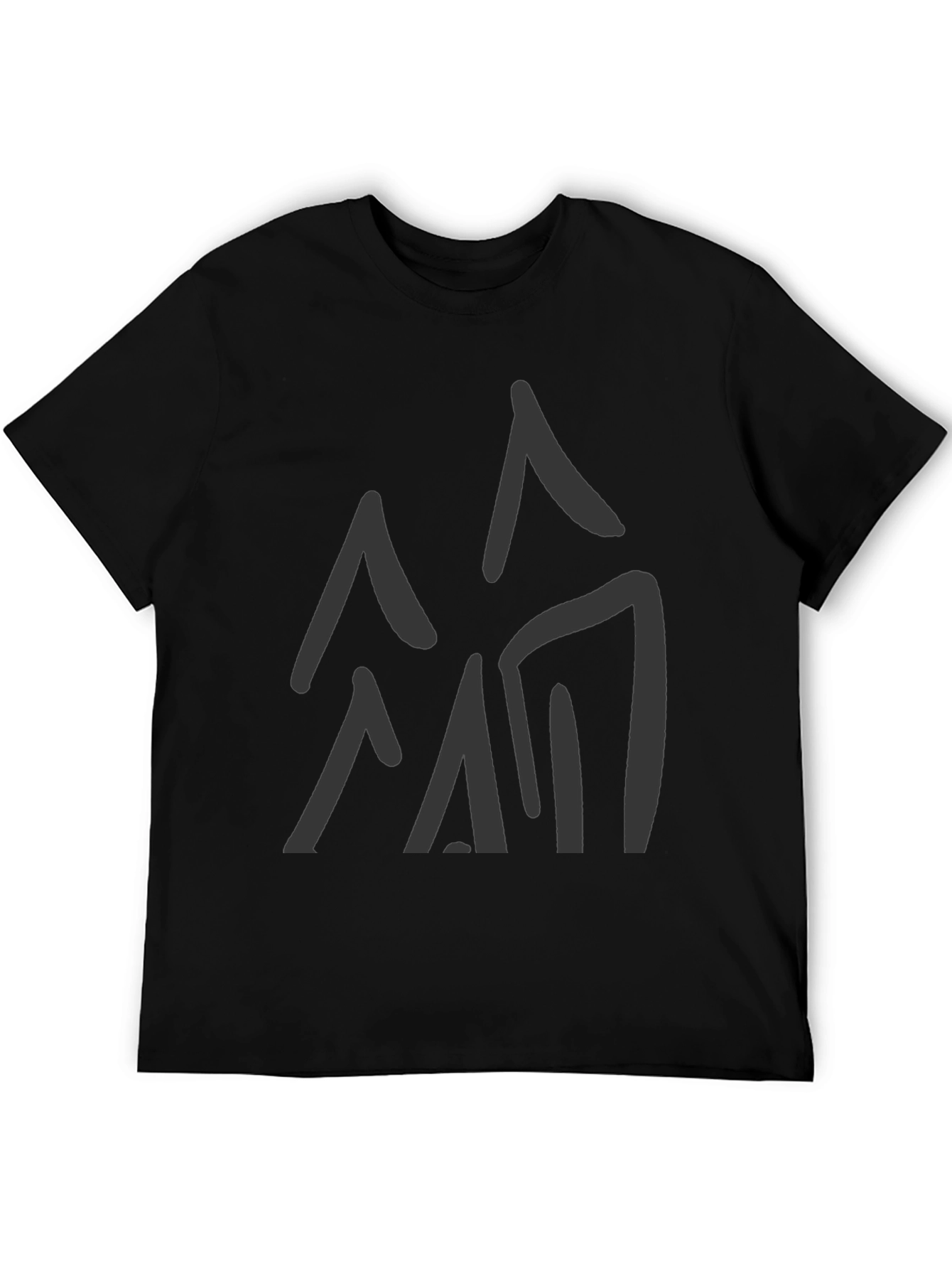 Abstract Mountain Graphic Tee - Black