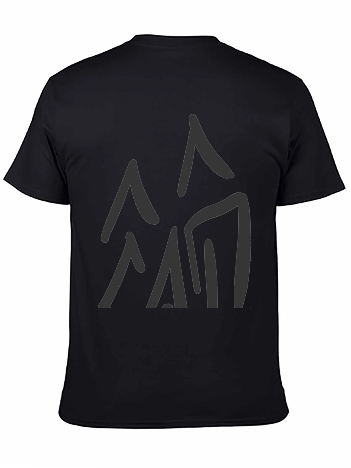 Abstract Mountain Graphic Tee - Black