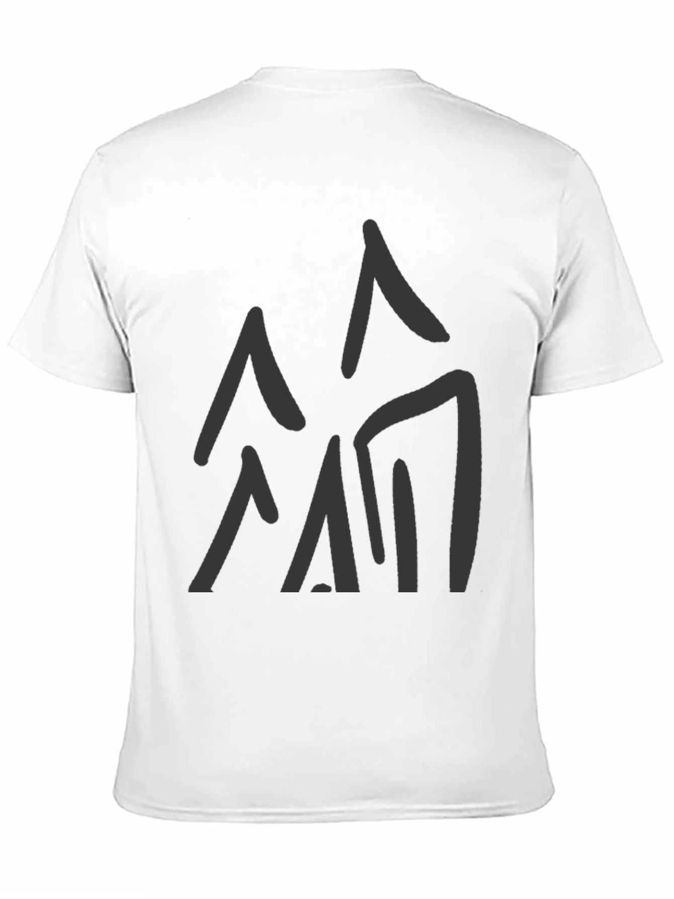 Abstract Mountain Graphic Tee - Black
