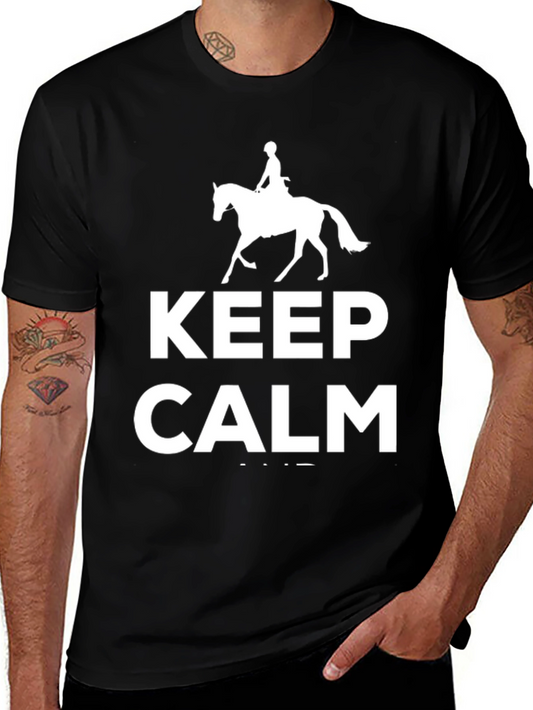 Keep Calm Horse Riding T-Shirt - Black
