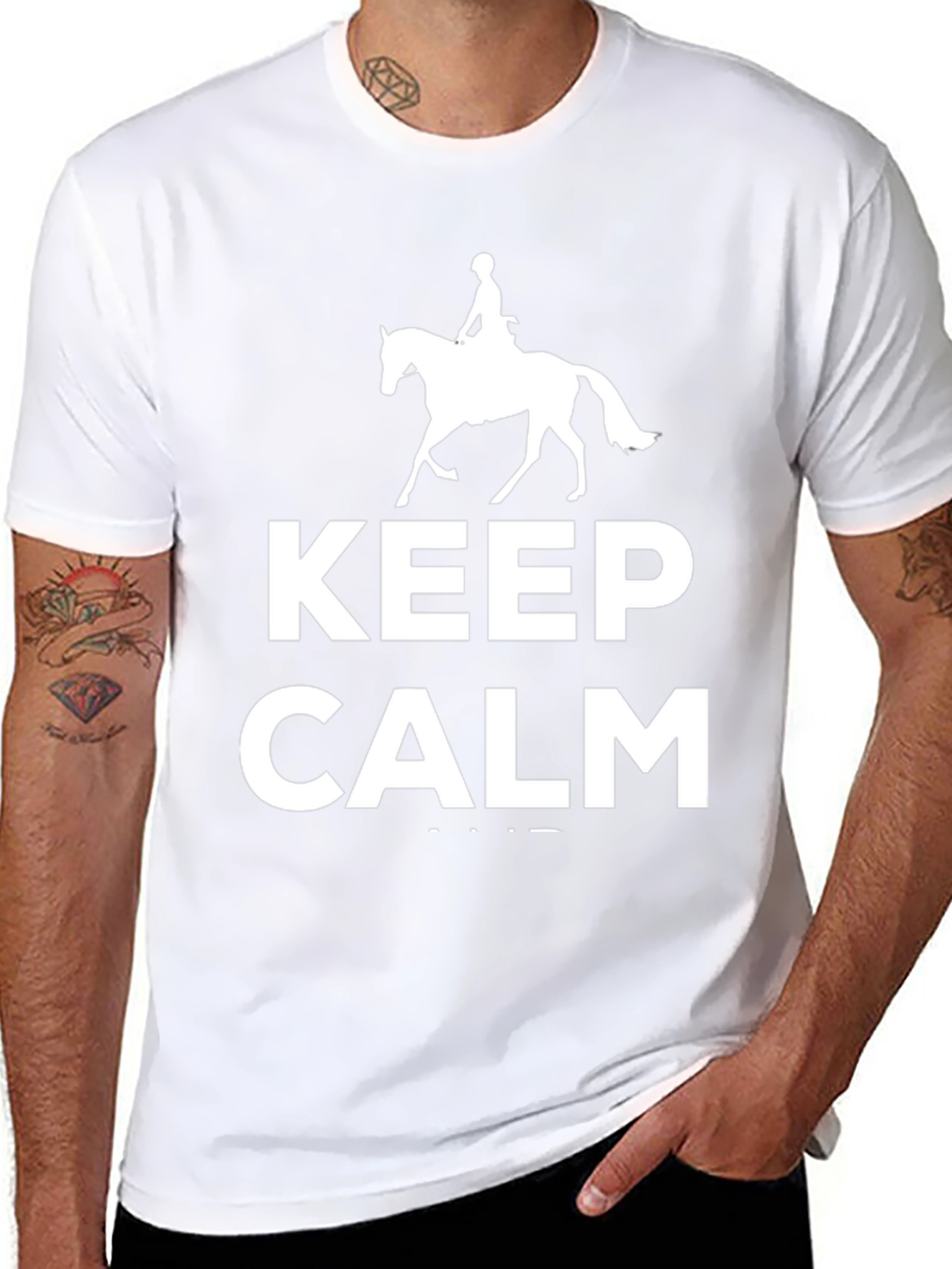 Keep Calm Horse Riding T-Shirt - Black