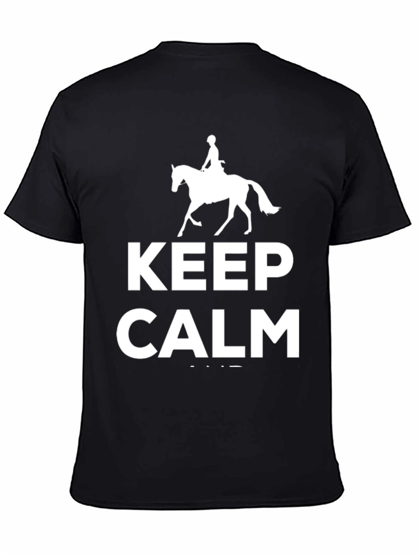 Keep Calm Horse Riding T-Shirt - Black