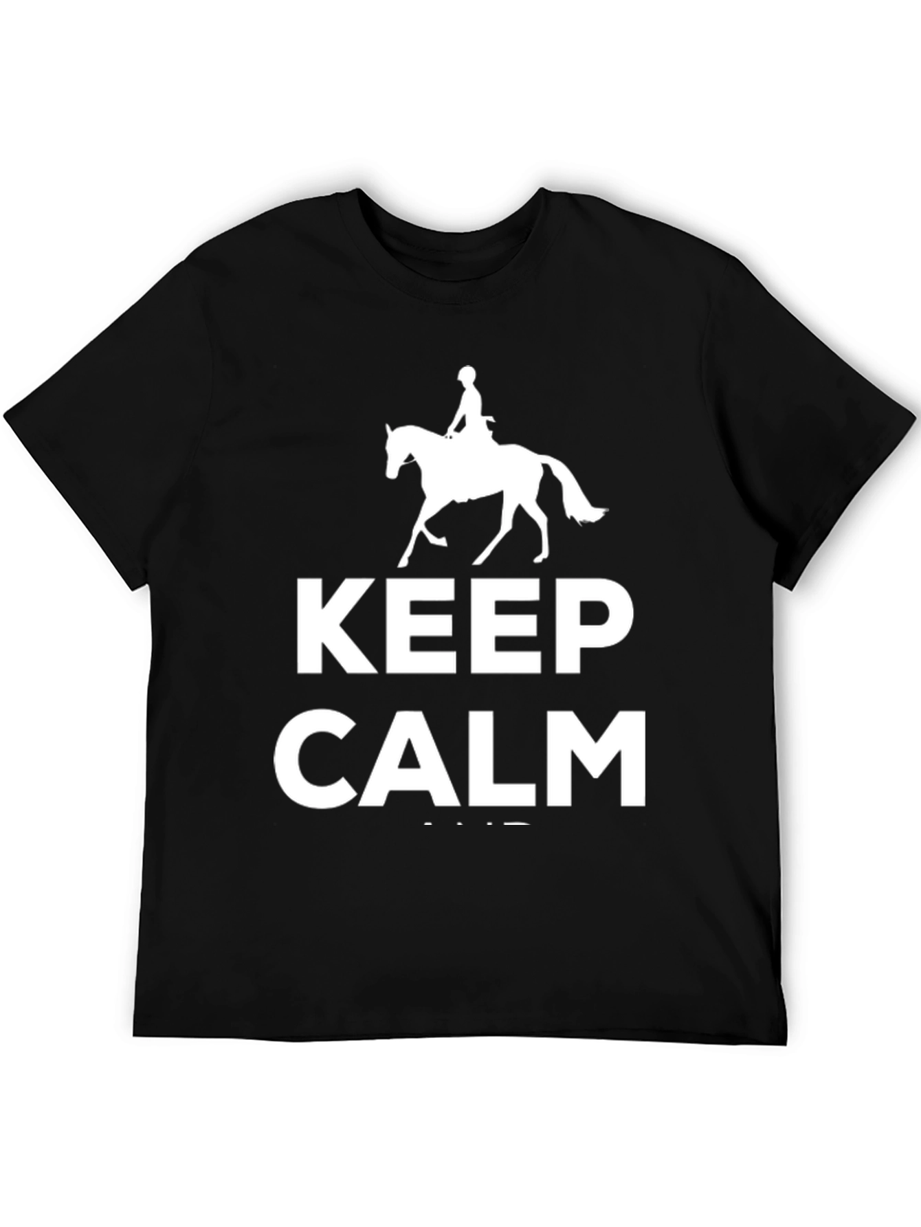 Keep Calm Horse Riding T-Shirt - Black