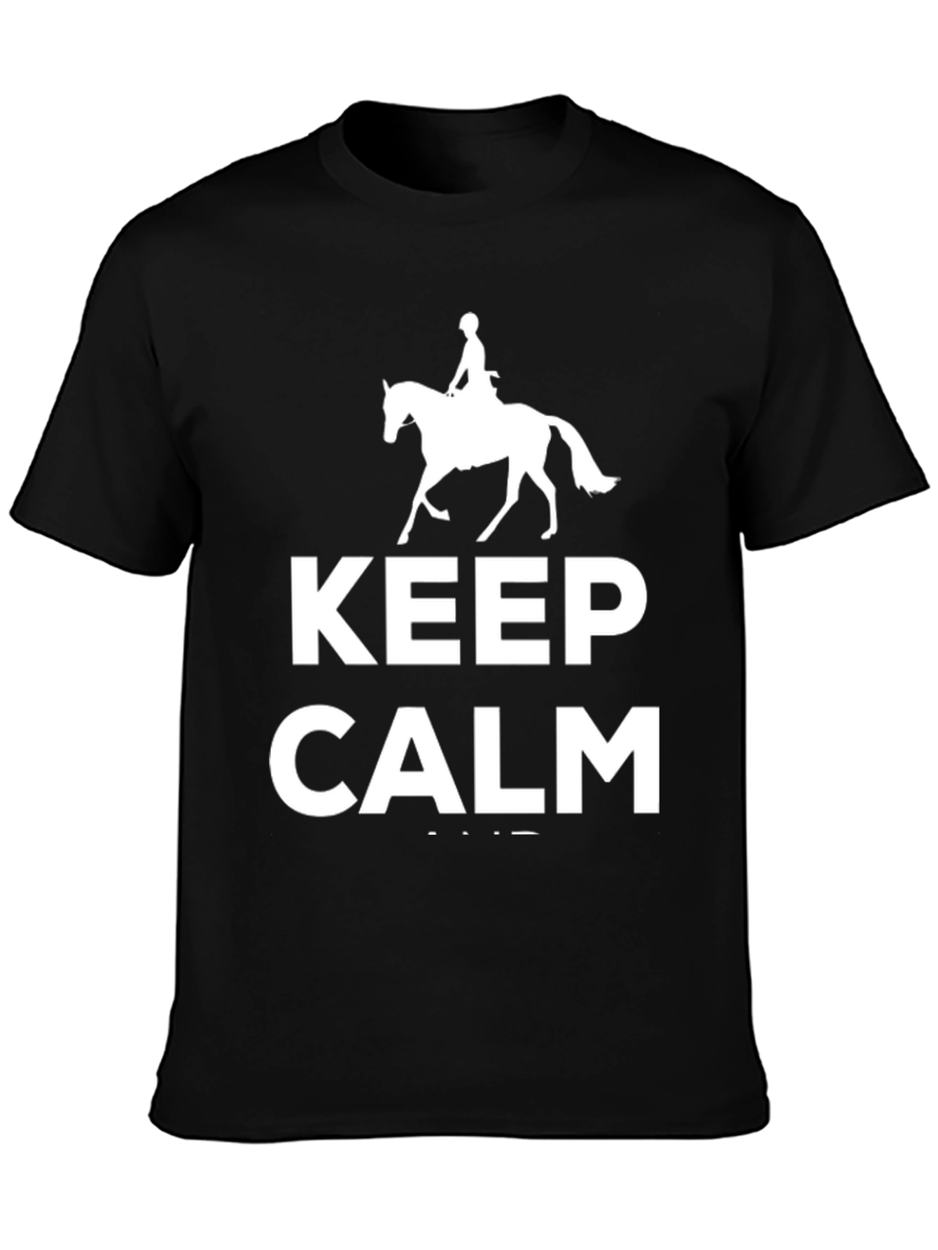 Keep Calm Horse Riding T-Shirt - Black