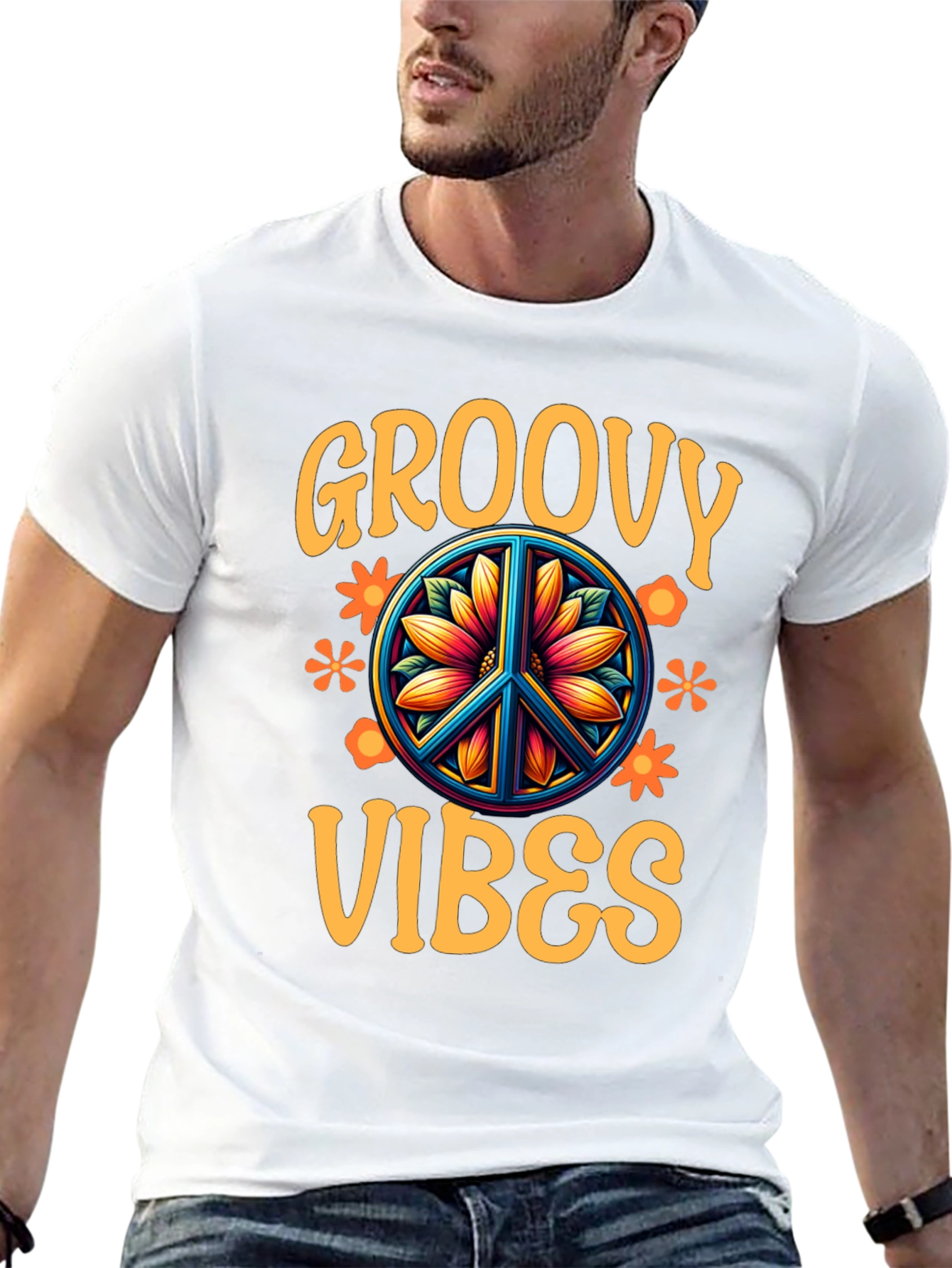 Groovy Vibes Graphic Tee - Retro Style