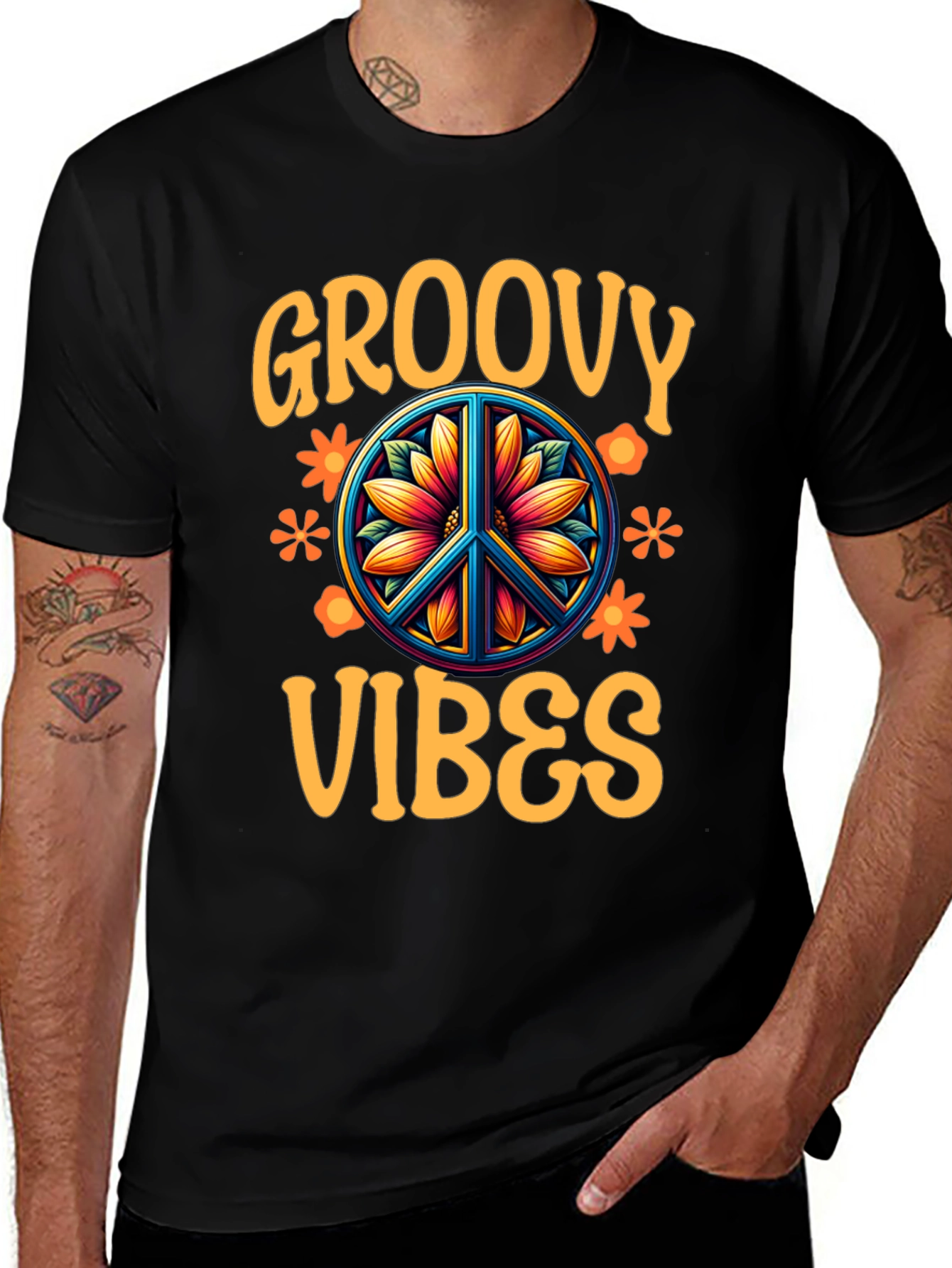 Groovy Vibes Graphic Tee - Retro Style