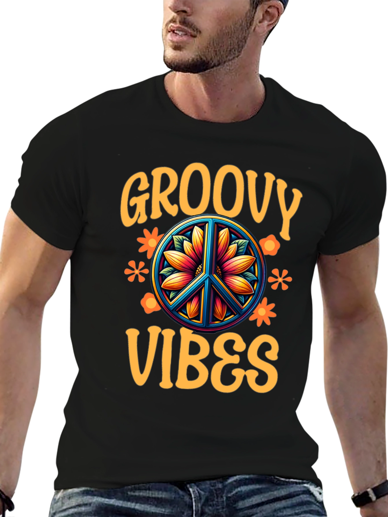 Groovy Vibes Graphic Tee - Retro Style