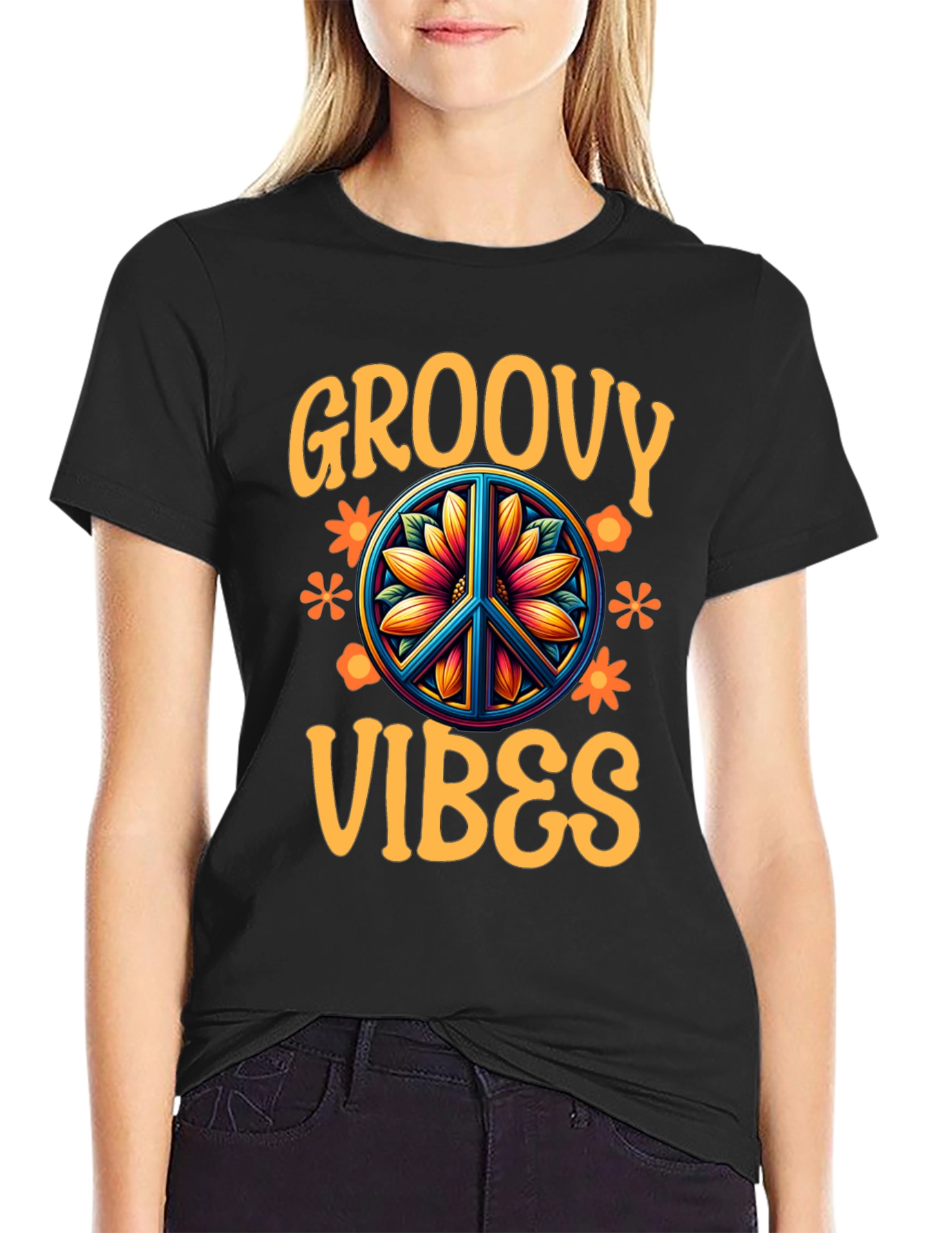 Groovy Vibes Graphic Tee - Retro Style