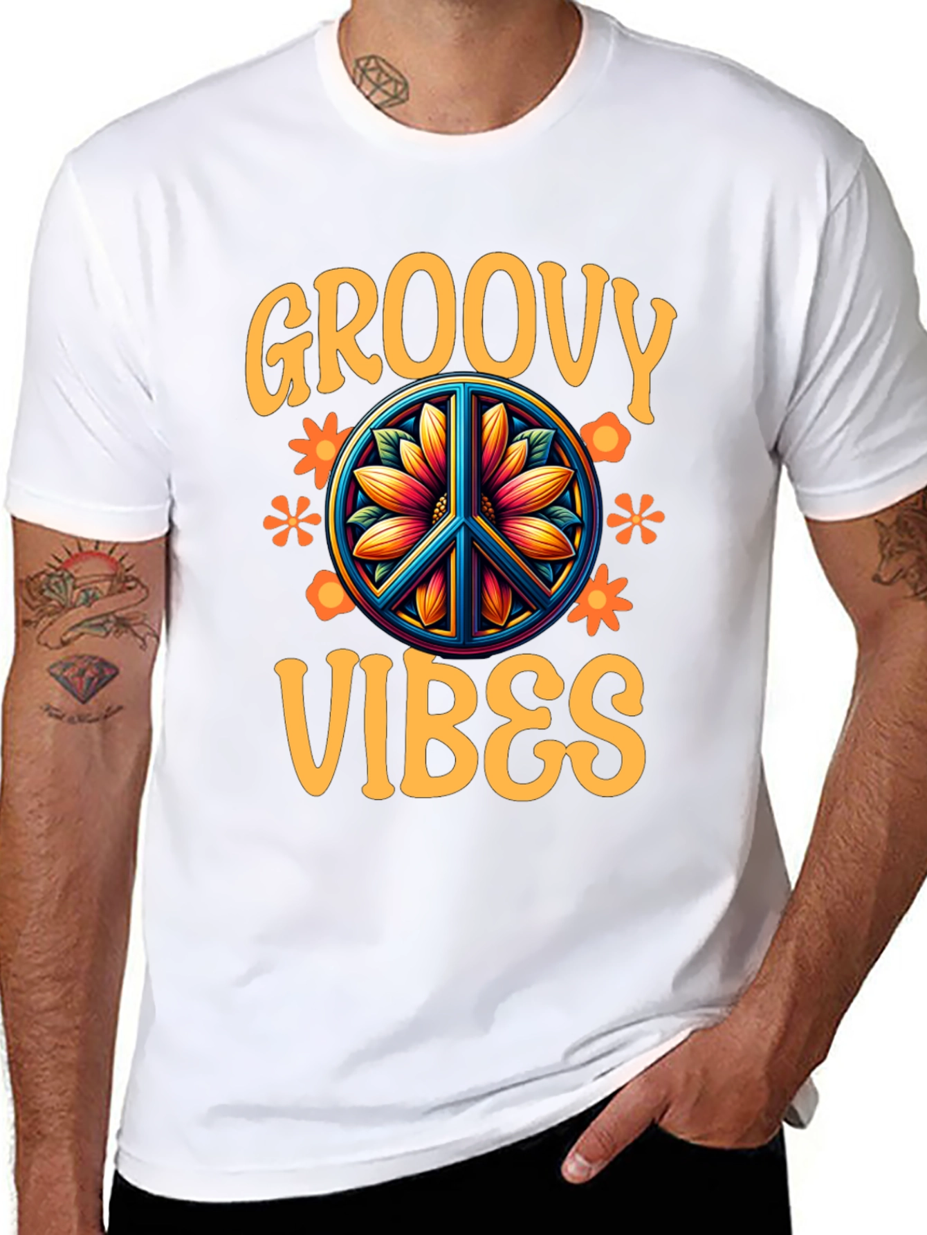 Groovy Vibes Graphic Tee - Retro Style