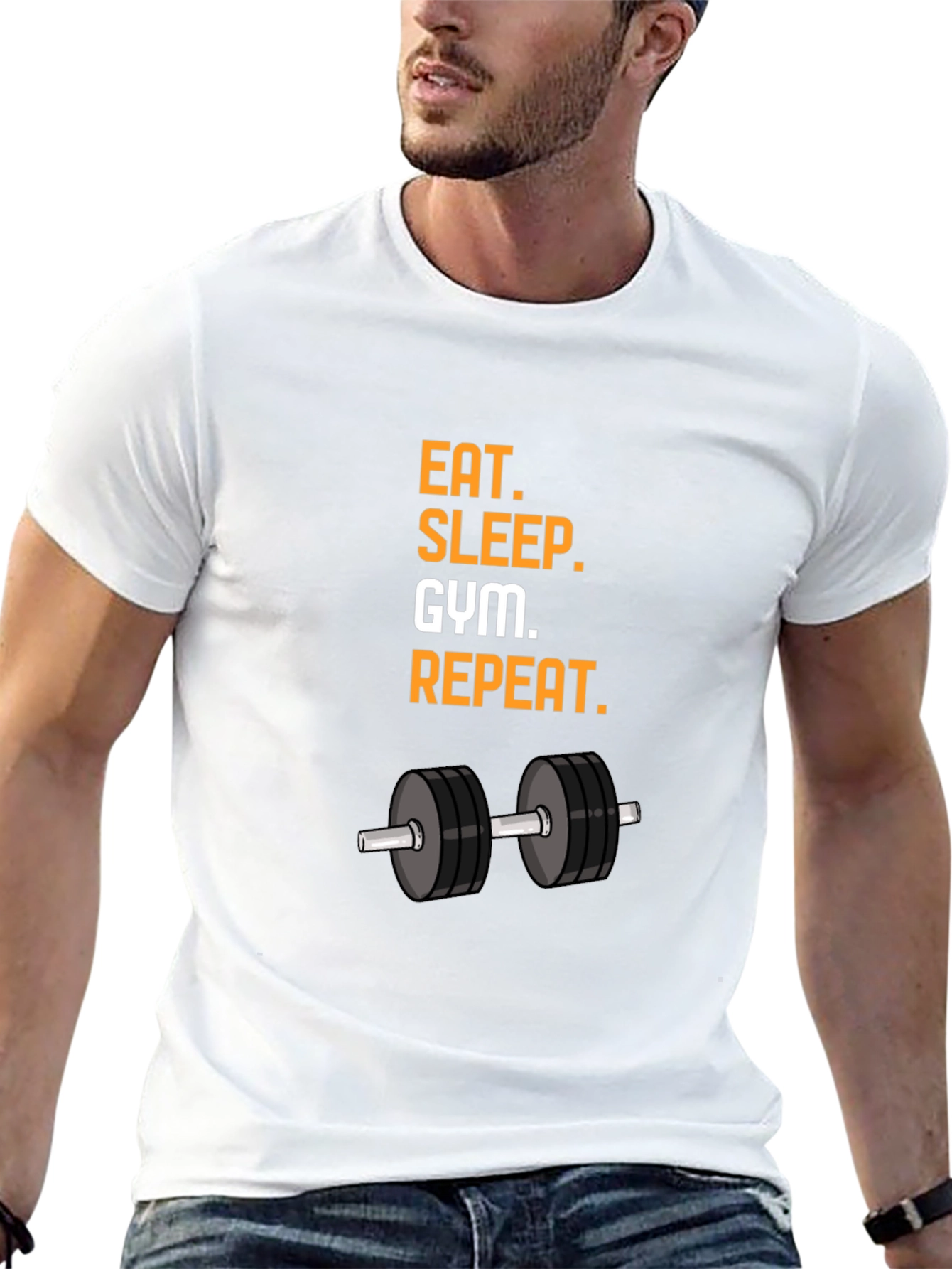Eat Sleep Gym Repeat Graphic Tee