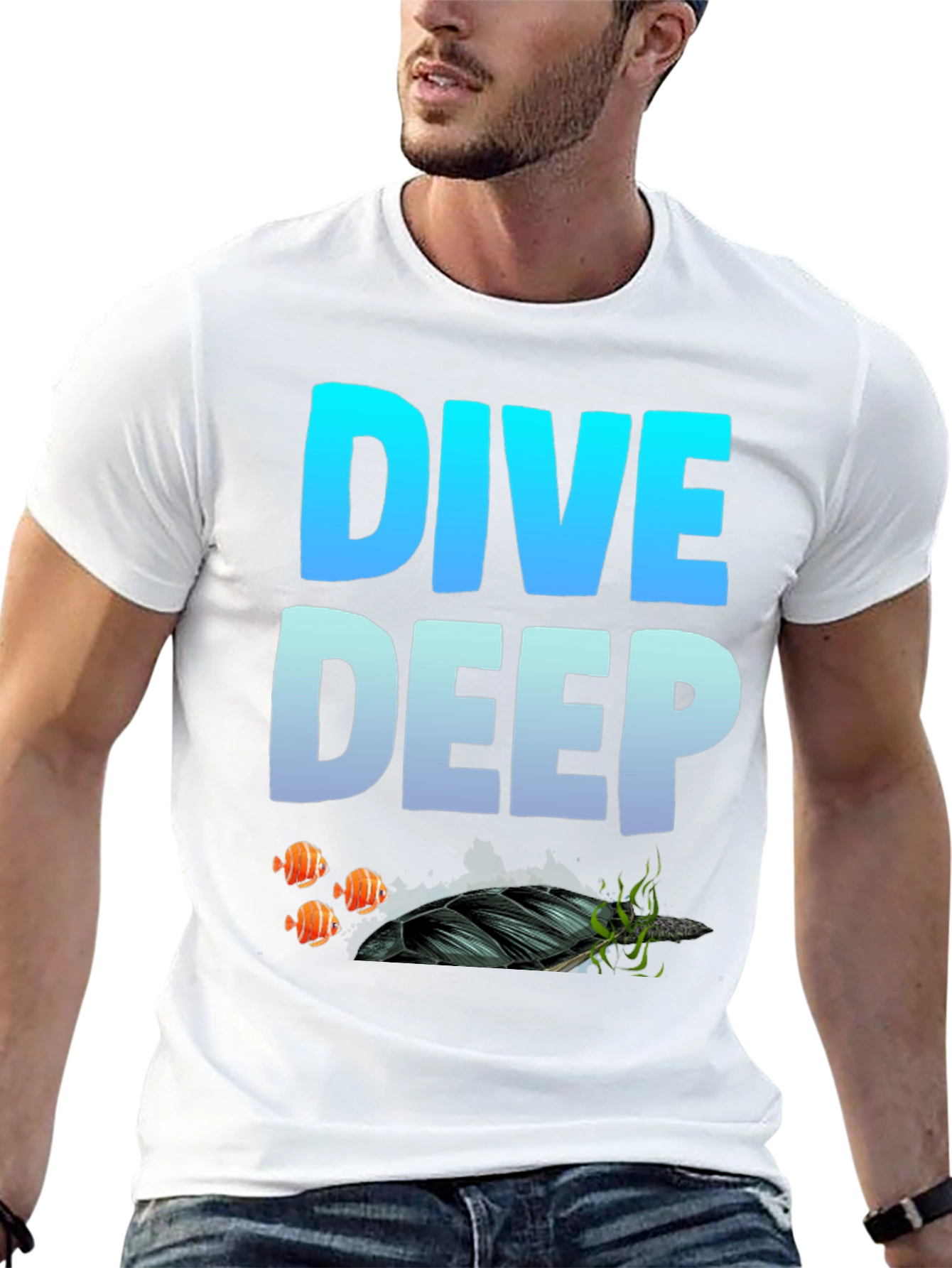 Dive Deep Graphic T-Shirt - Black