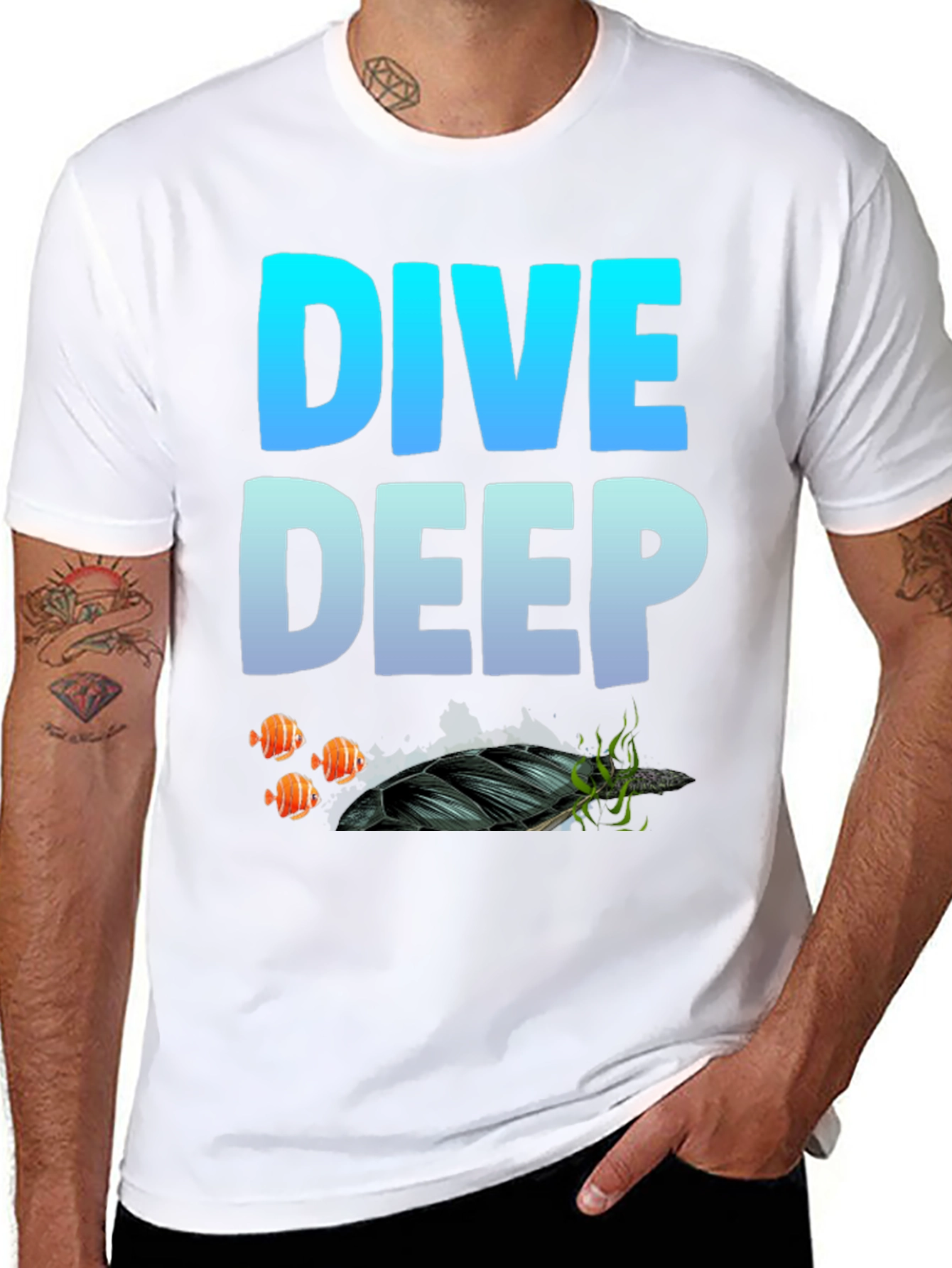 Dive Deep Graphic T-Shirt - Black