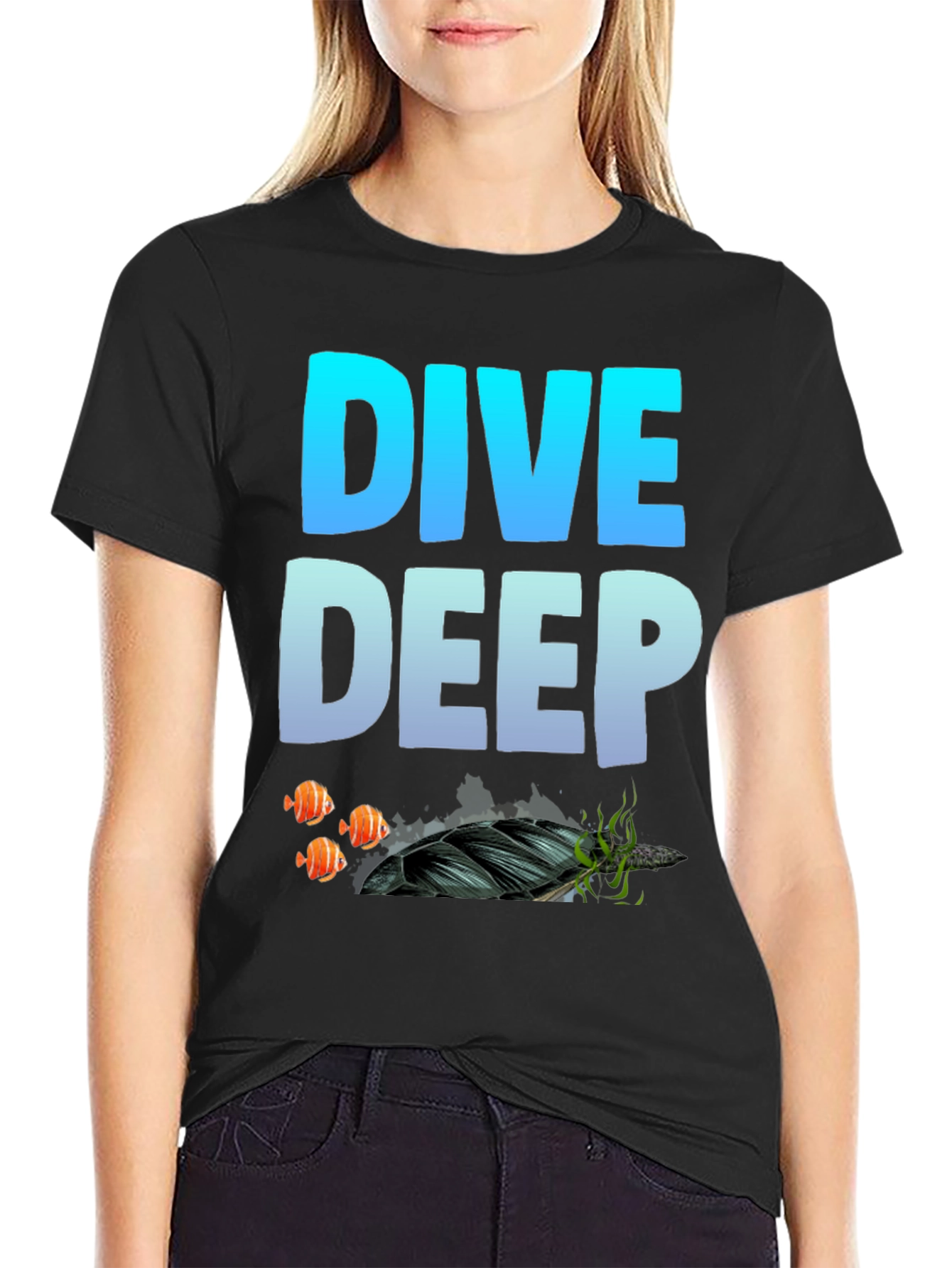 Dive Deep Graphic T-Shirt - Black
