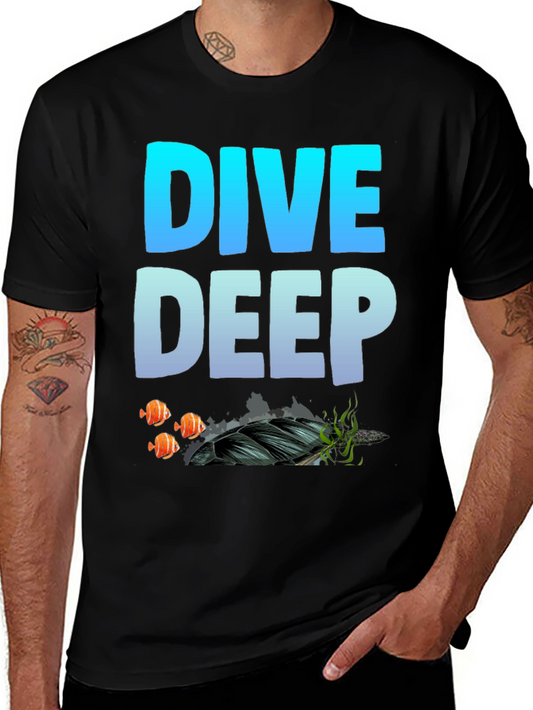 Dive Deep Graphic T-Shirt - Black