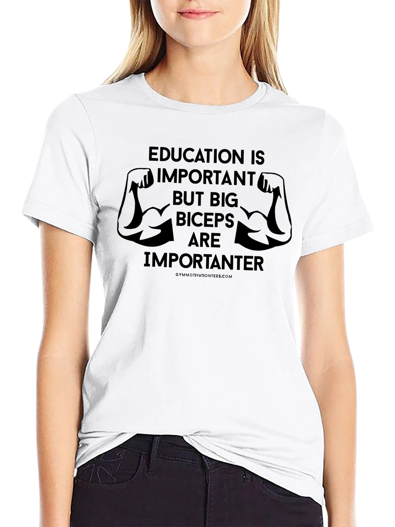 Education vs Biceps Graphic T-Shirt