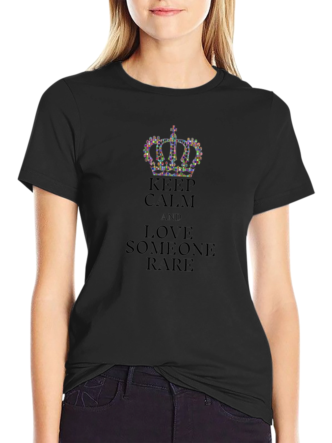 Keep Calm & Love Someone Rare Black T-Shirt