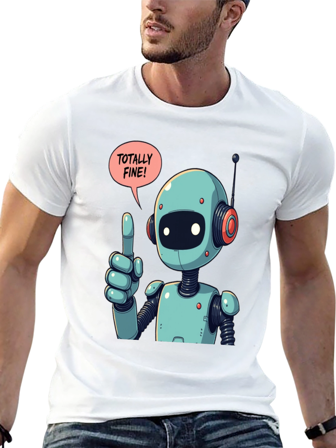 Totally Fine Robot Graphic Tee
