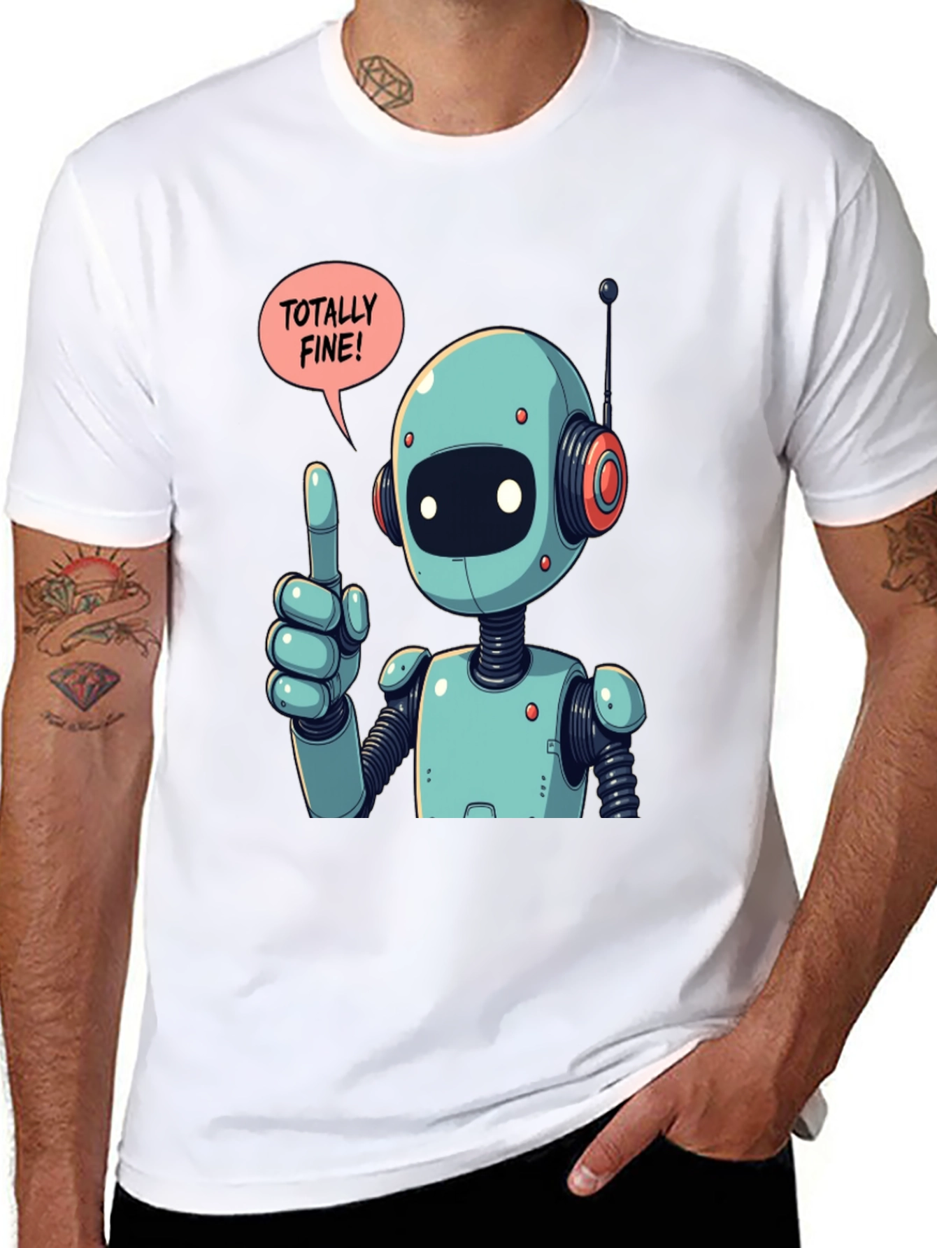 Totally Fine Robot Graphic Tee