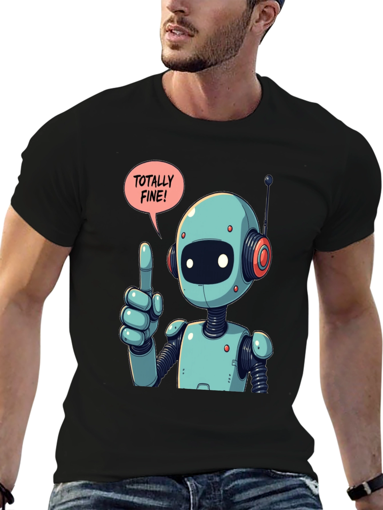 Totally Fine Robot Graphic Tee