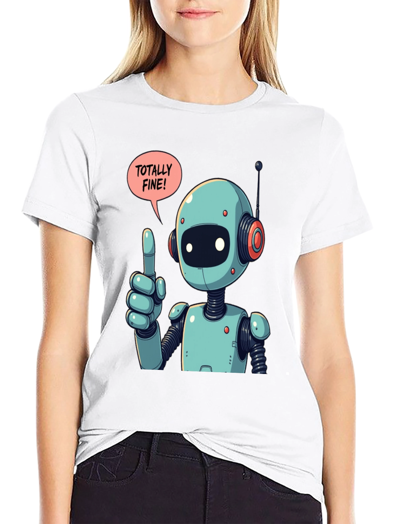 Totally Fine Robot Graphic Tee