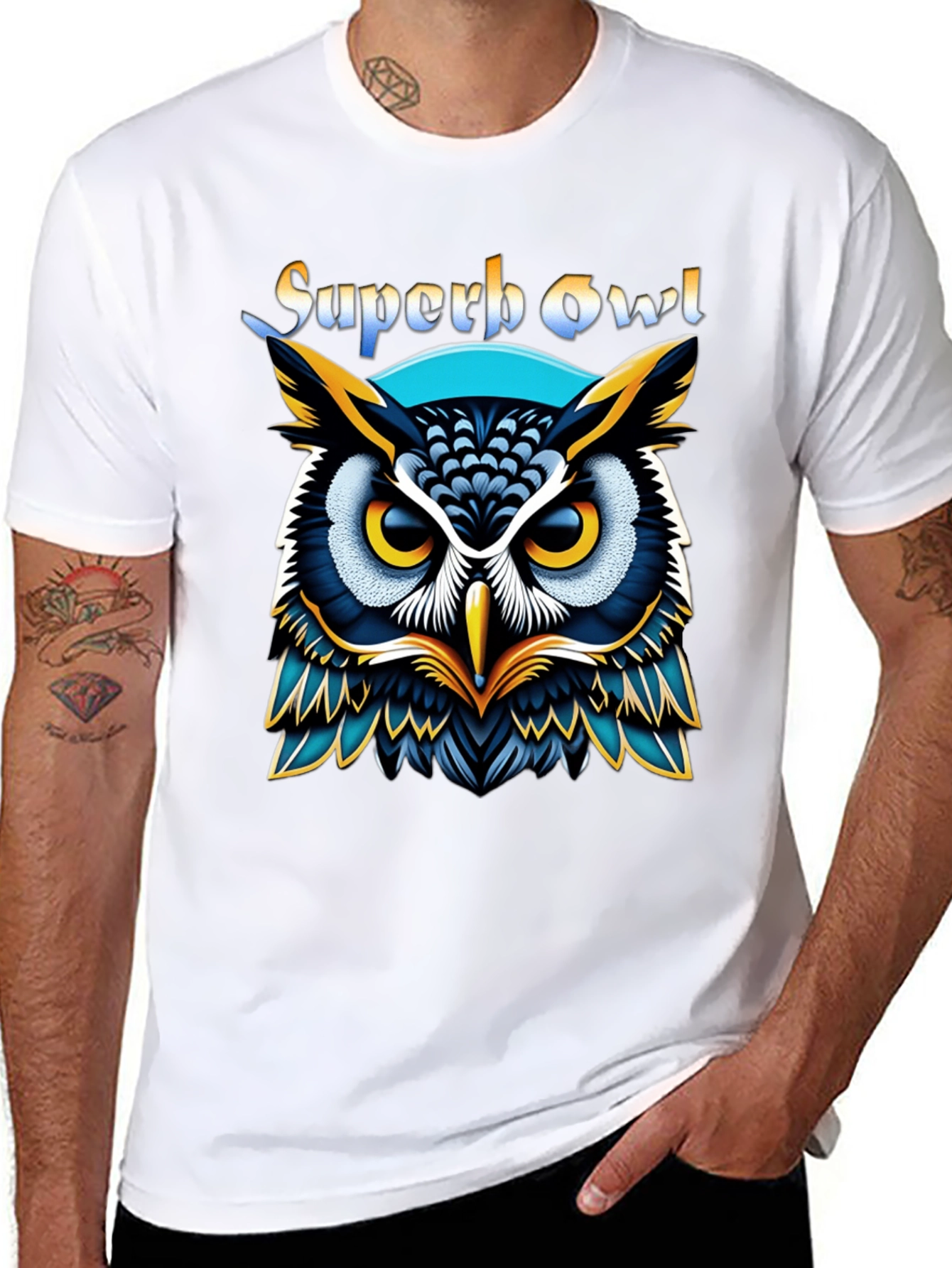 Superb Owl Graphic T-Shirt - Black
