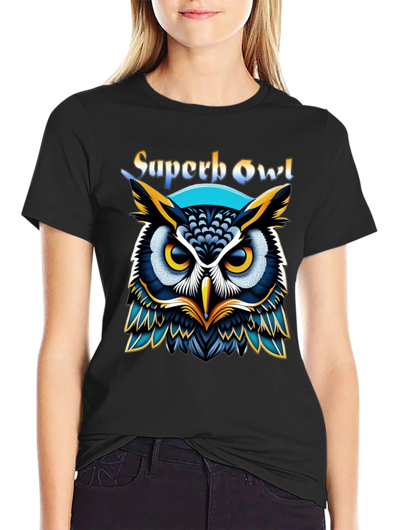 Superb Owl Graphic T-Shirt - Black